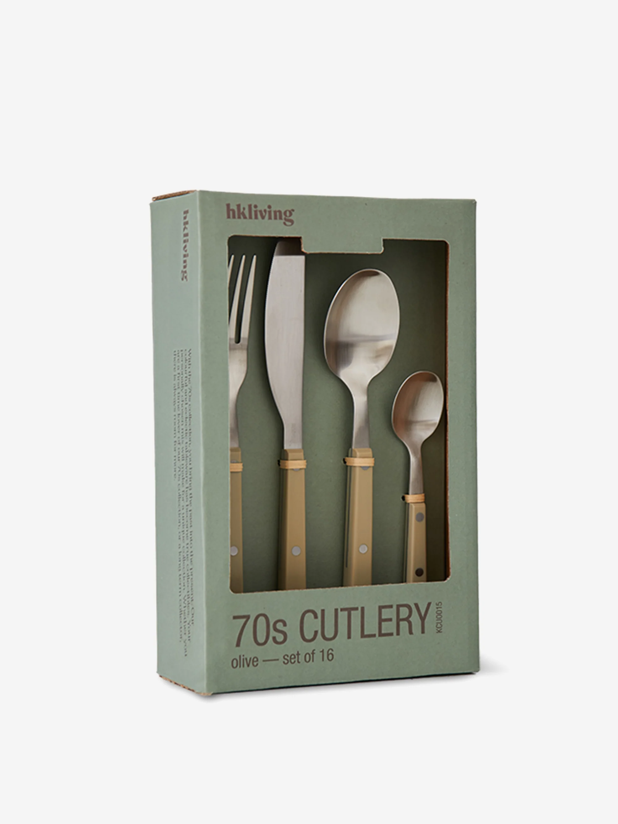 HKLiving 70s Cutlery (Set of 16) - Olive - Image 2
