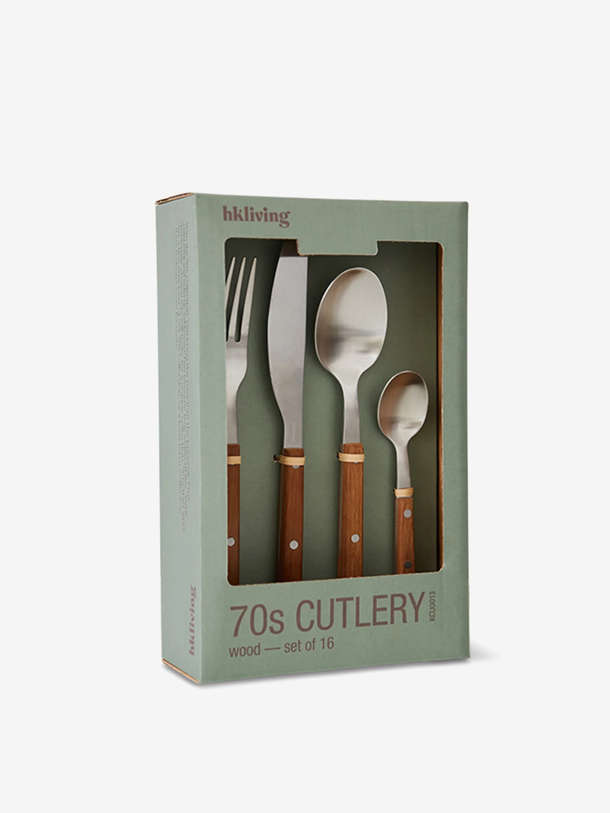 HKLiving 70s Cutlery (Set of 16) - Wood - Image 2