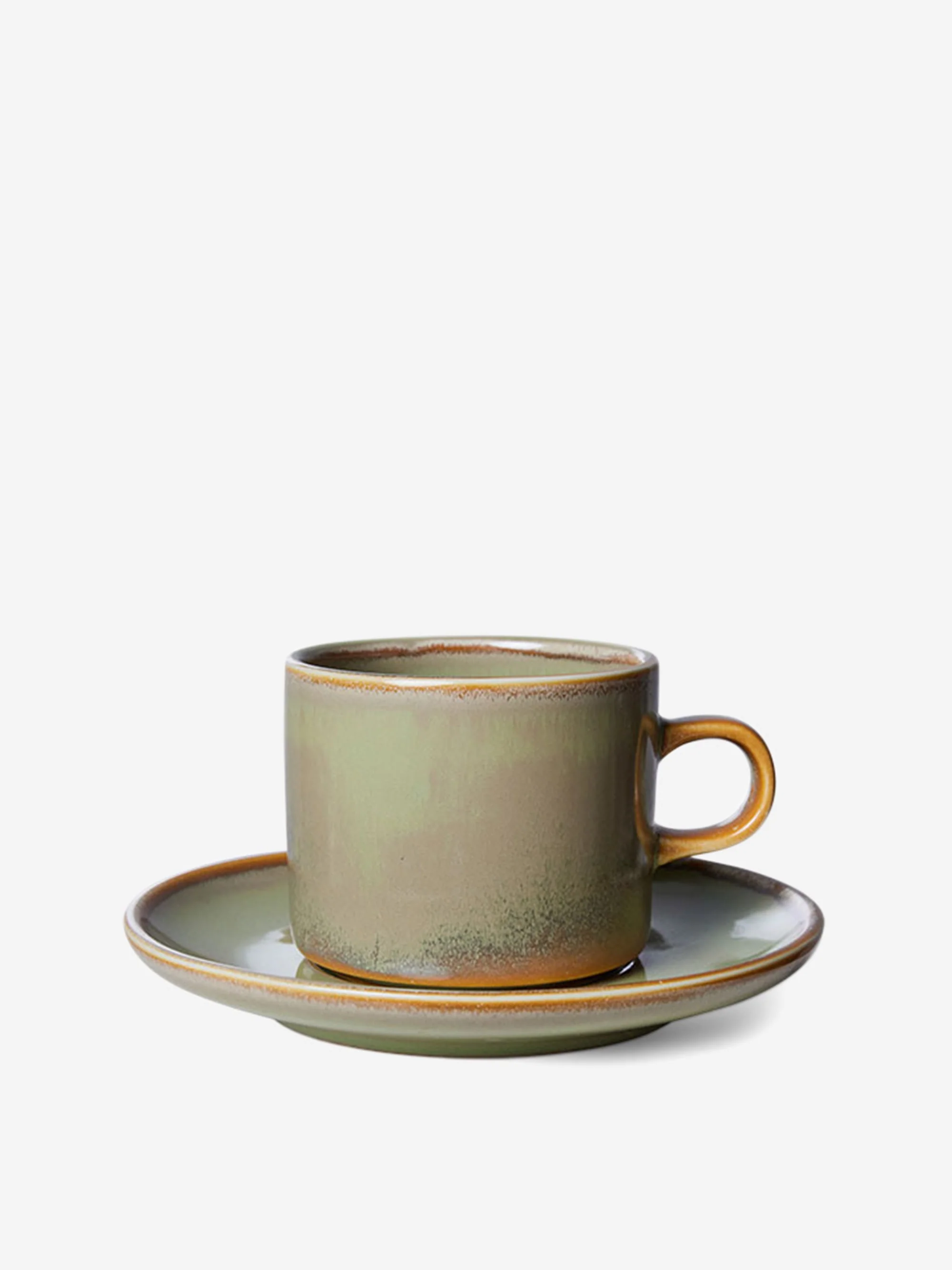 HKLiving Chef Ceramics: Cup and Saucer - Moss Green