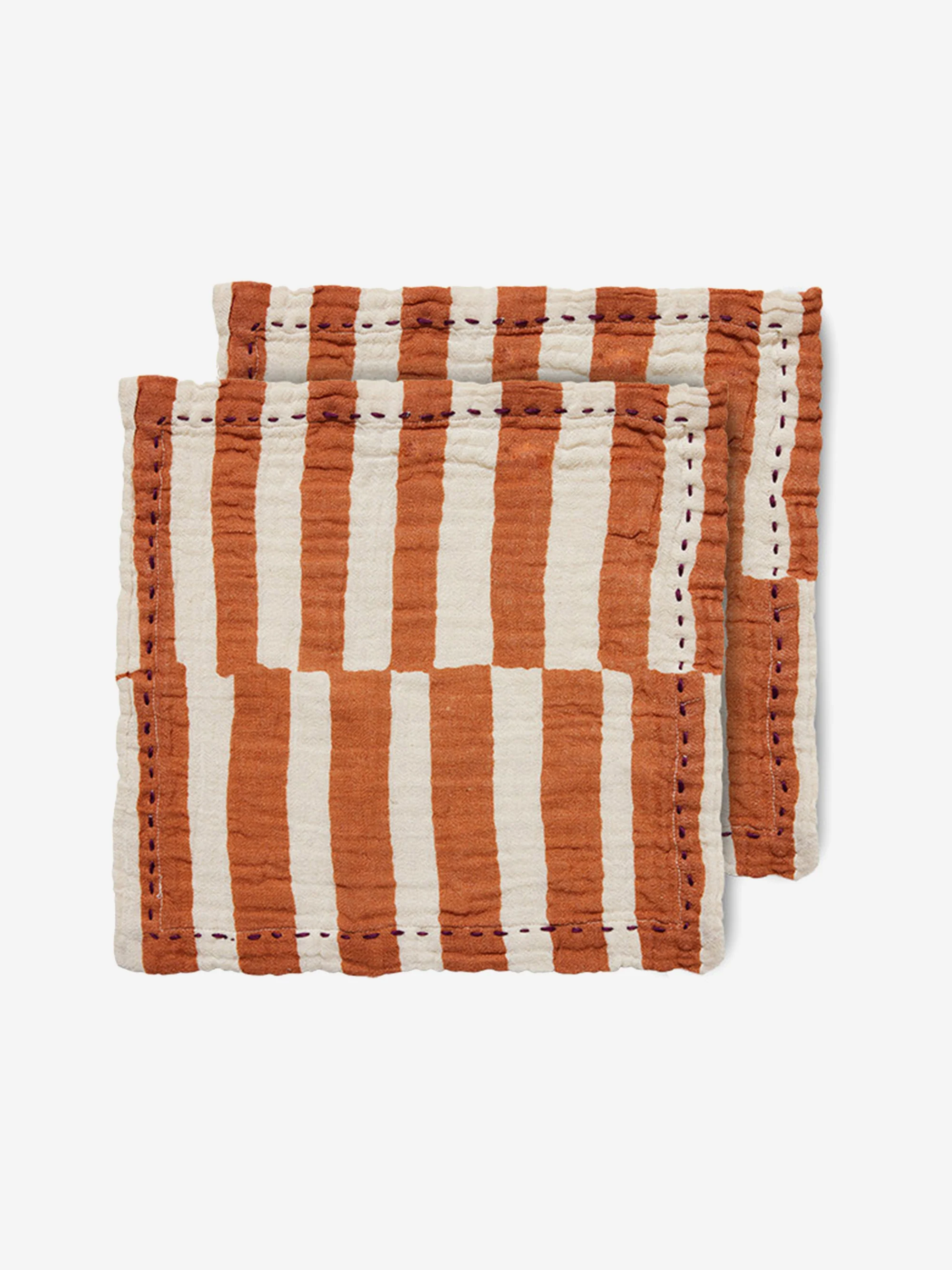 HKLiving Cotton Napkins Striped - Tangerine (Set of 2)