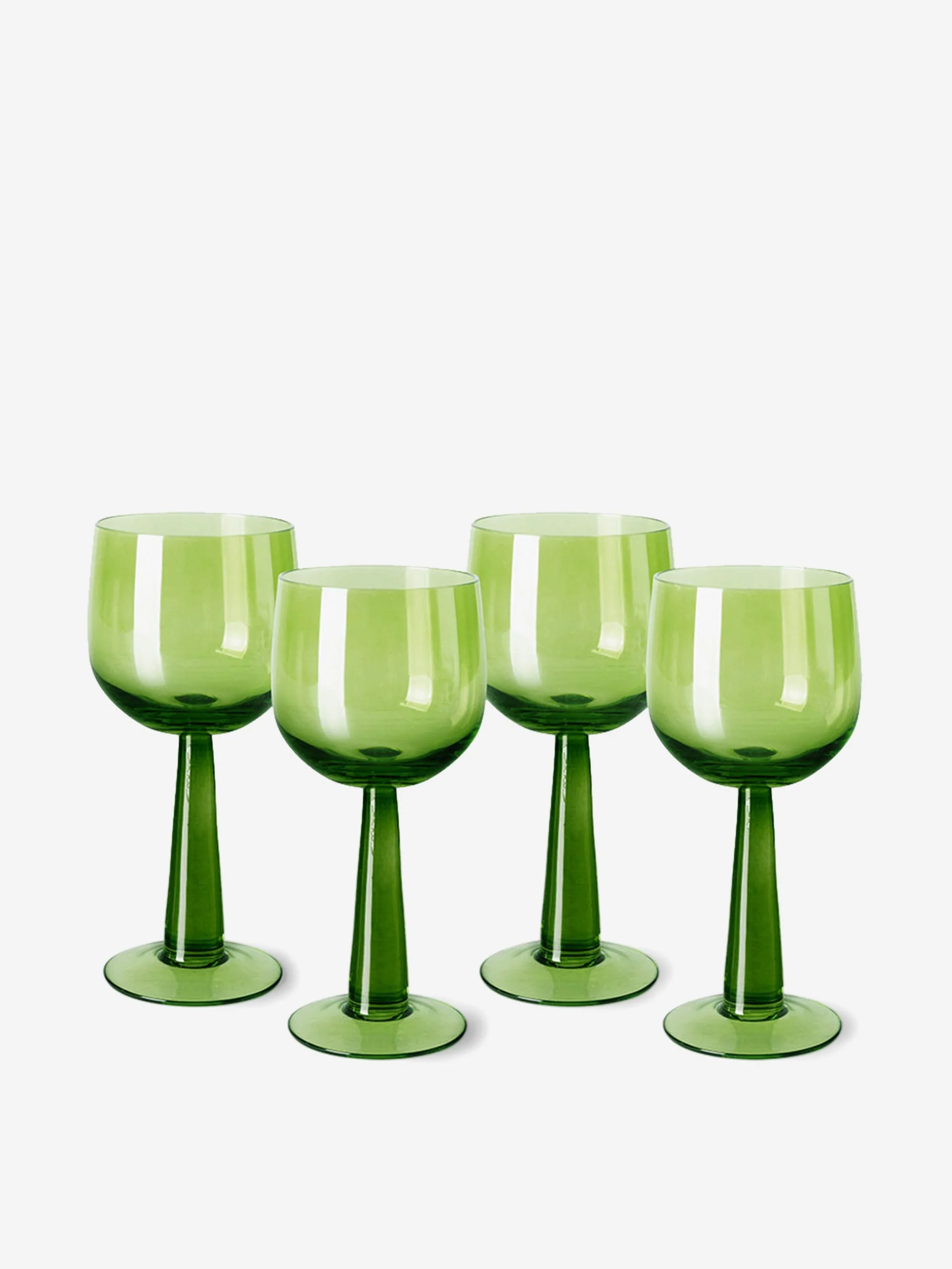HKLiving The Emeralds: Wine Glass Tall (Set of 4) - Lime Green