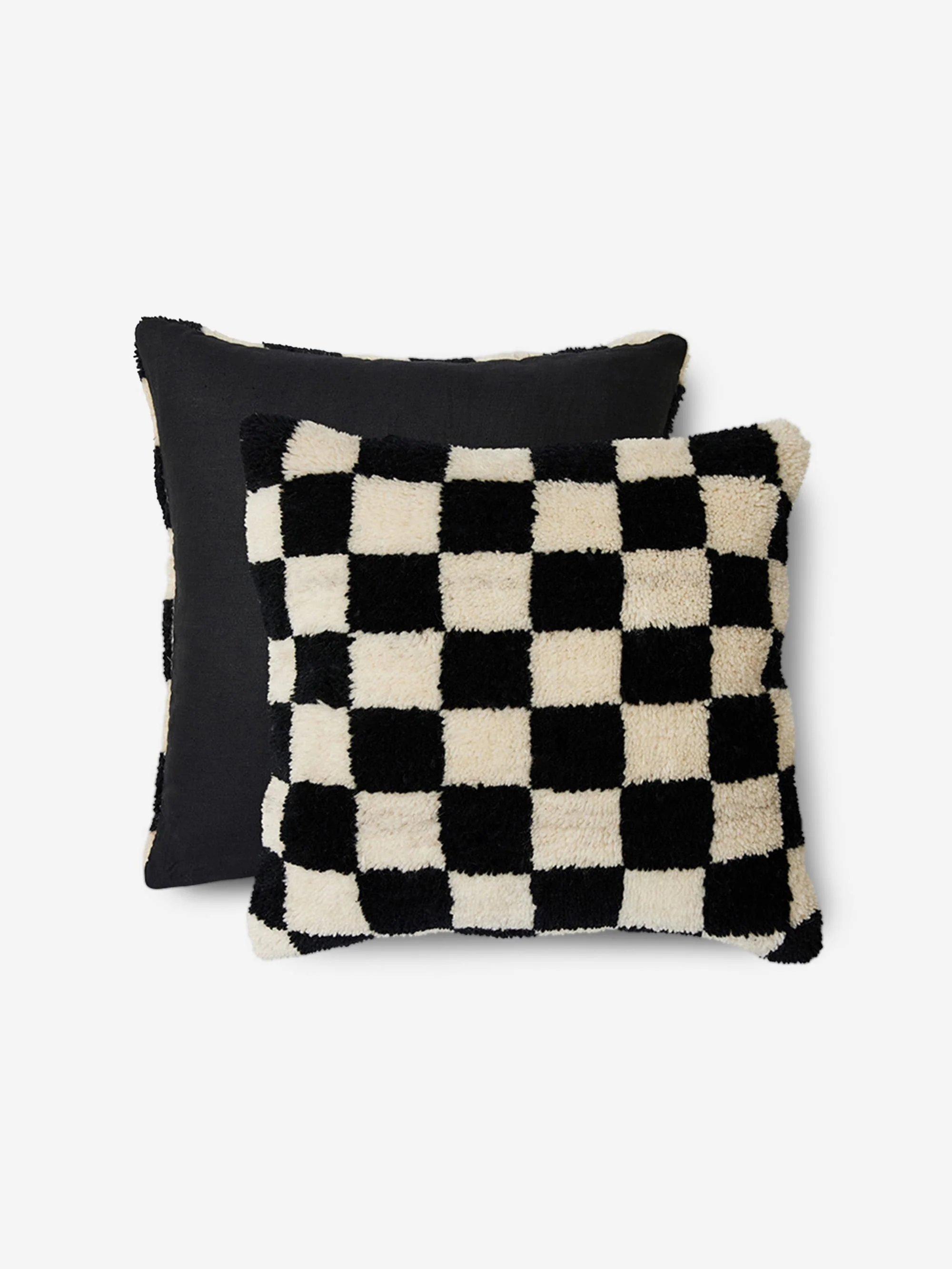 HKLiving Woolen Cushion 50x50cm - Black and White Statement