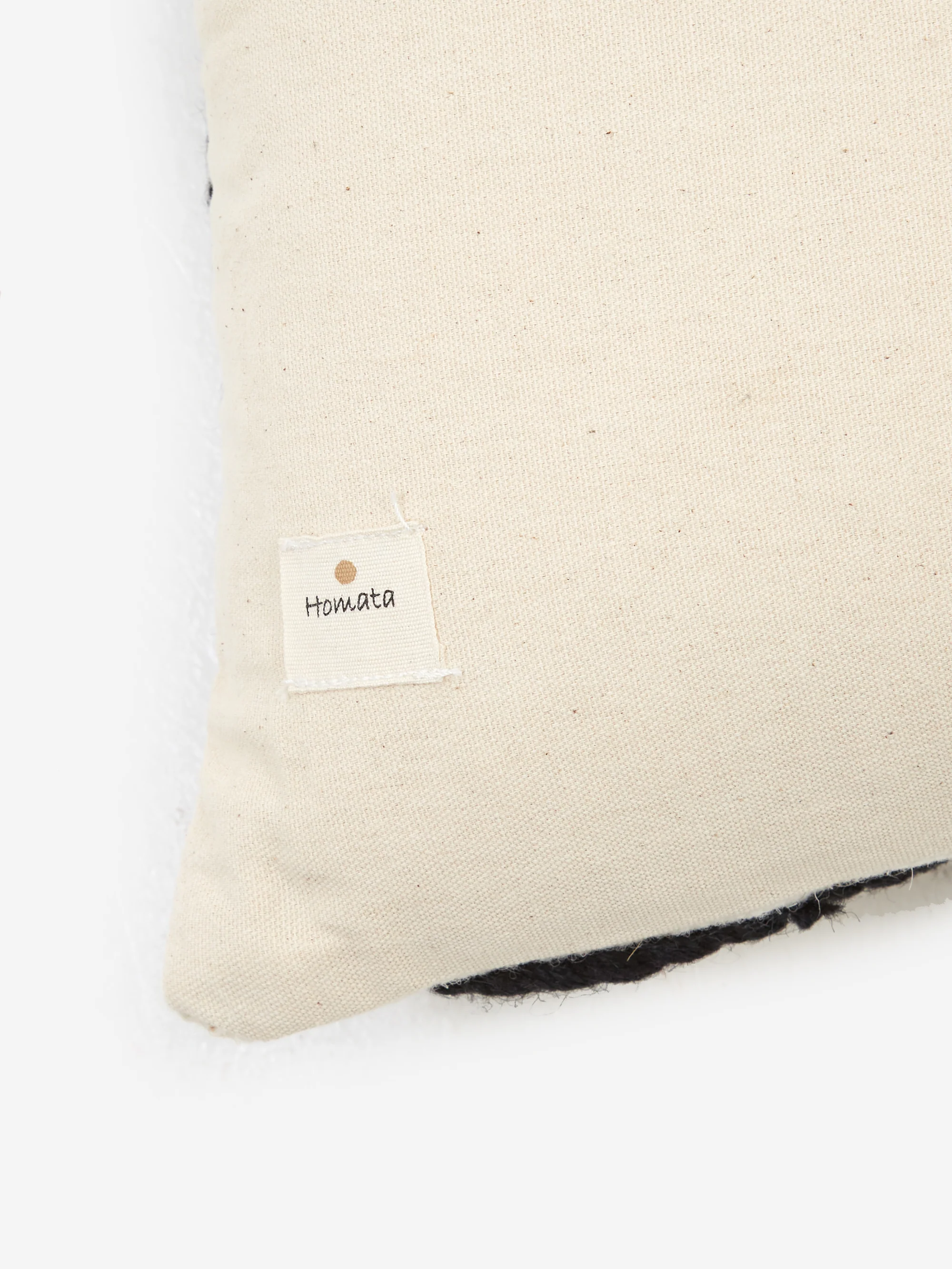 Homata Handwoven New Block Shape Outline Cushion Cover 50cm x 50cm - Ecru - Image 4