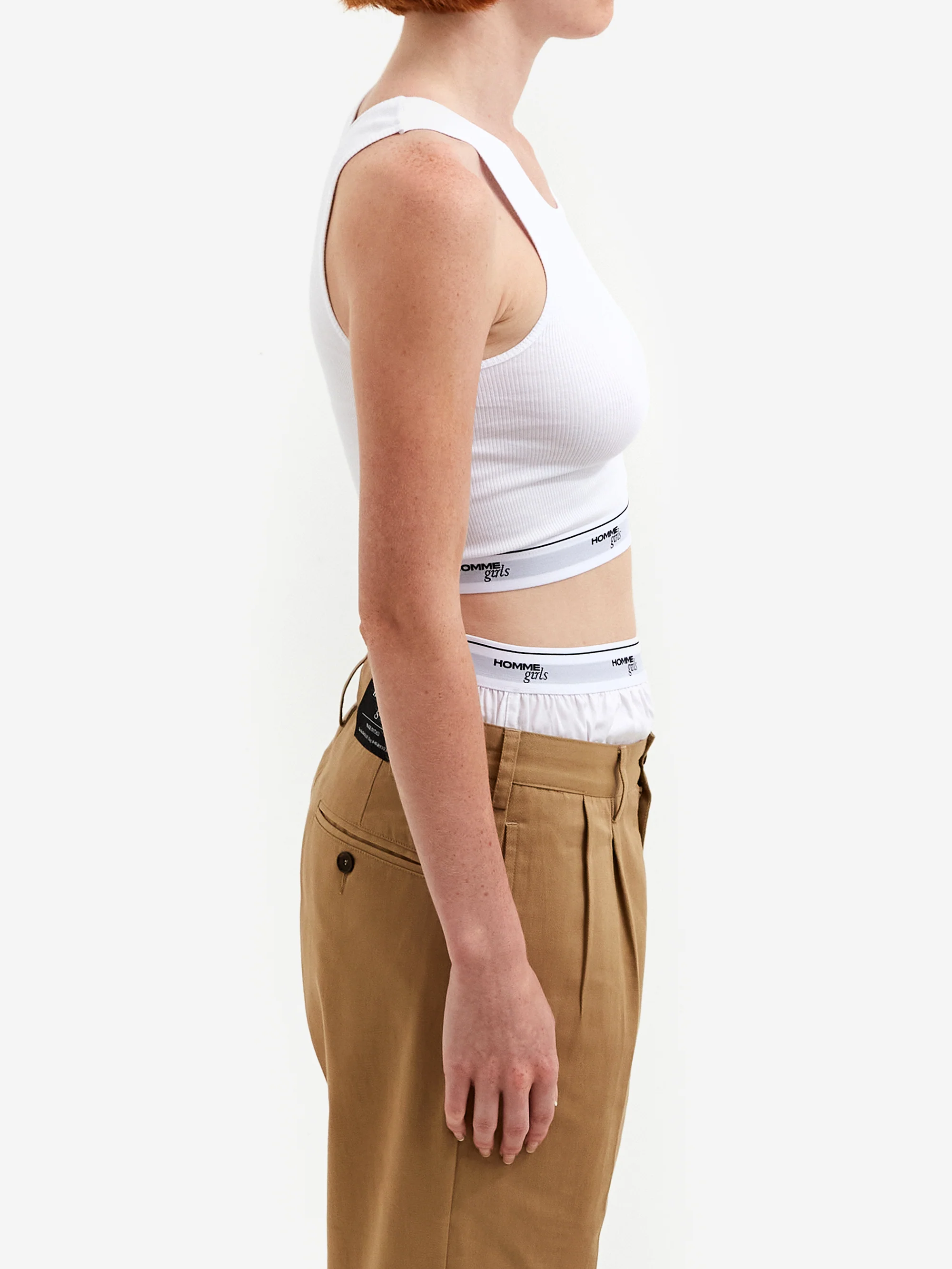 Hommegirls Logo Cropped Tank - White - Image 2