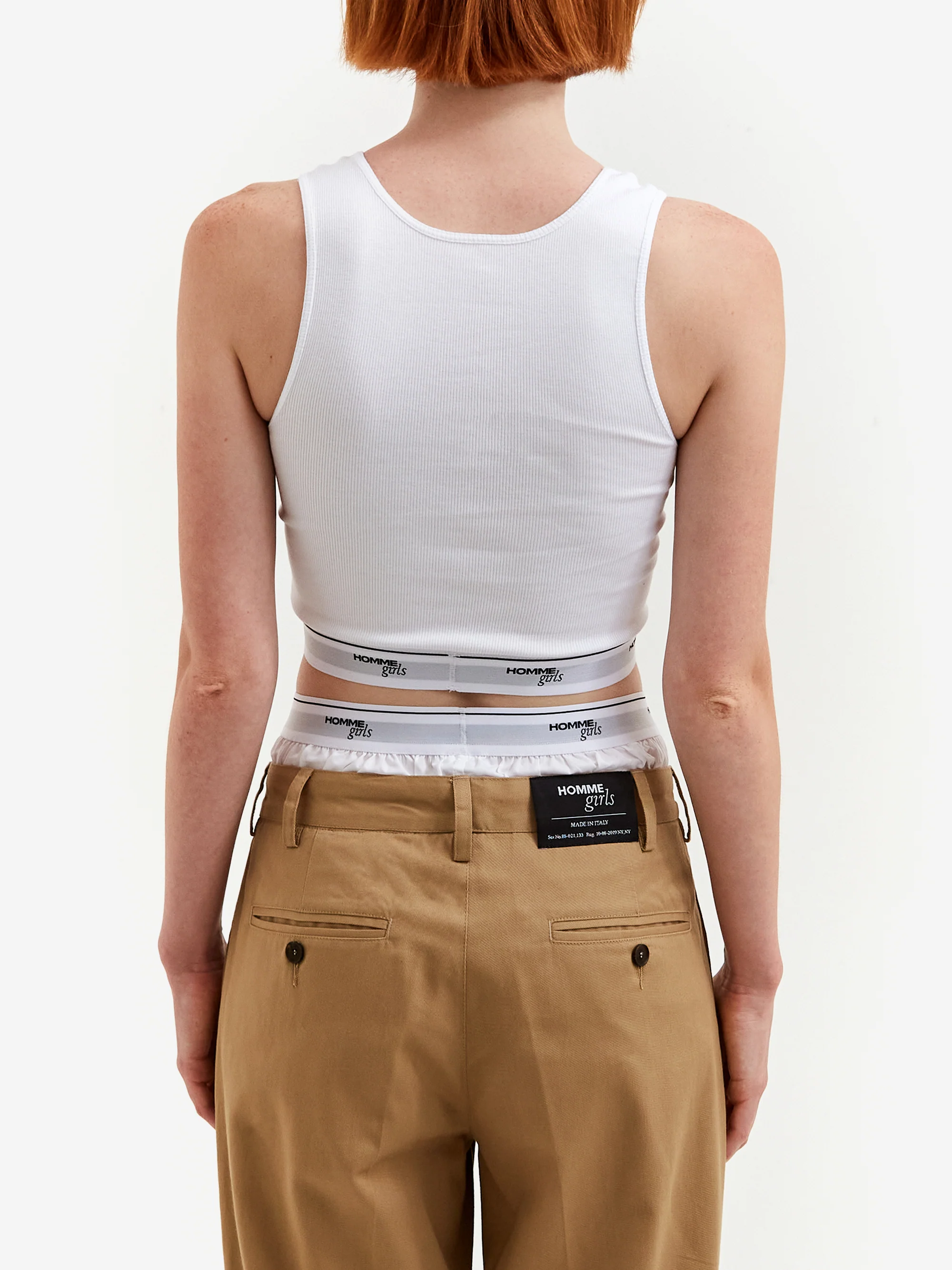 Hommegirls Logo Cropped Tank - White - Image 3