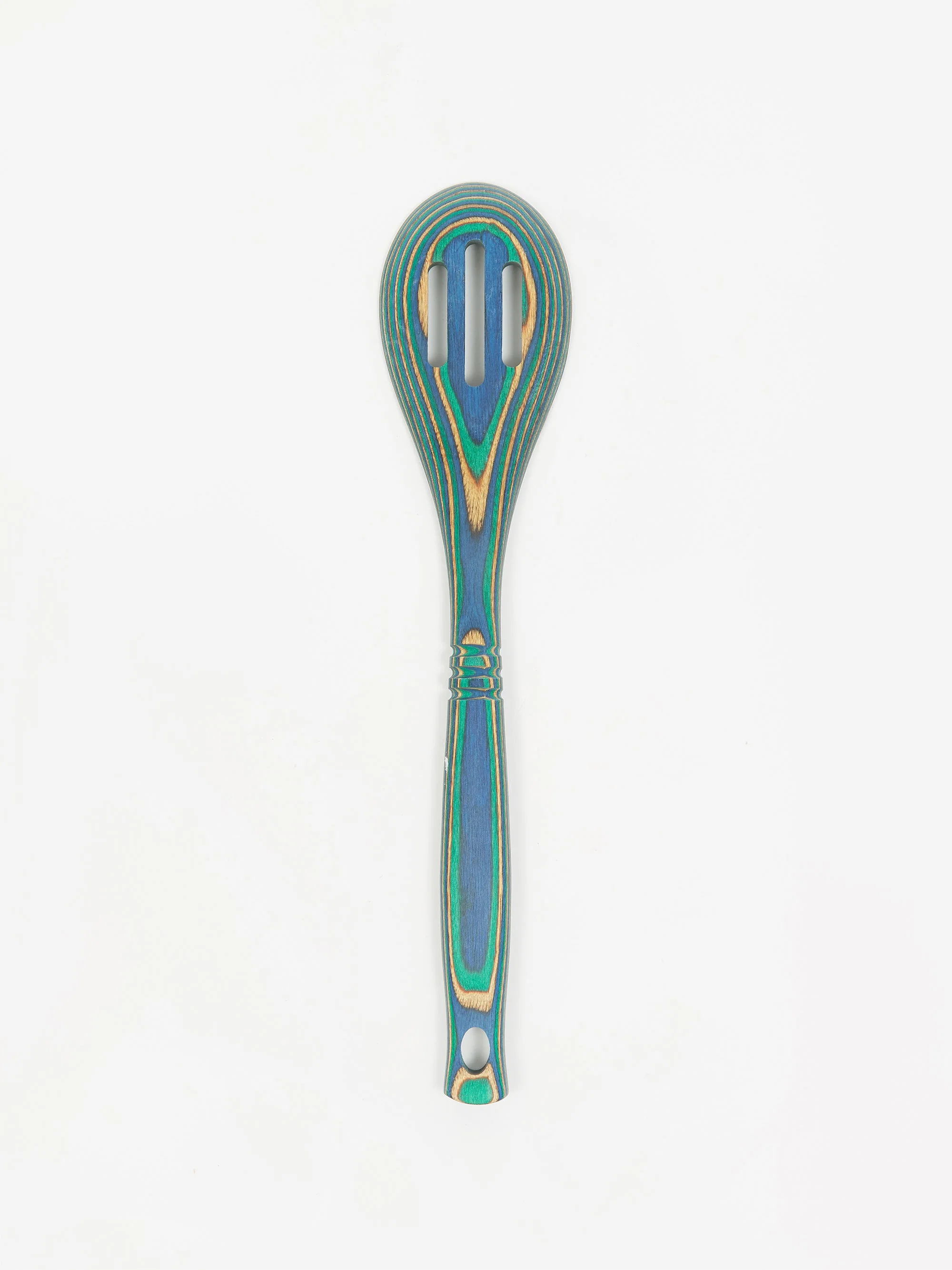 Island Bamboo Slotted Spoon - Peacock