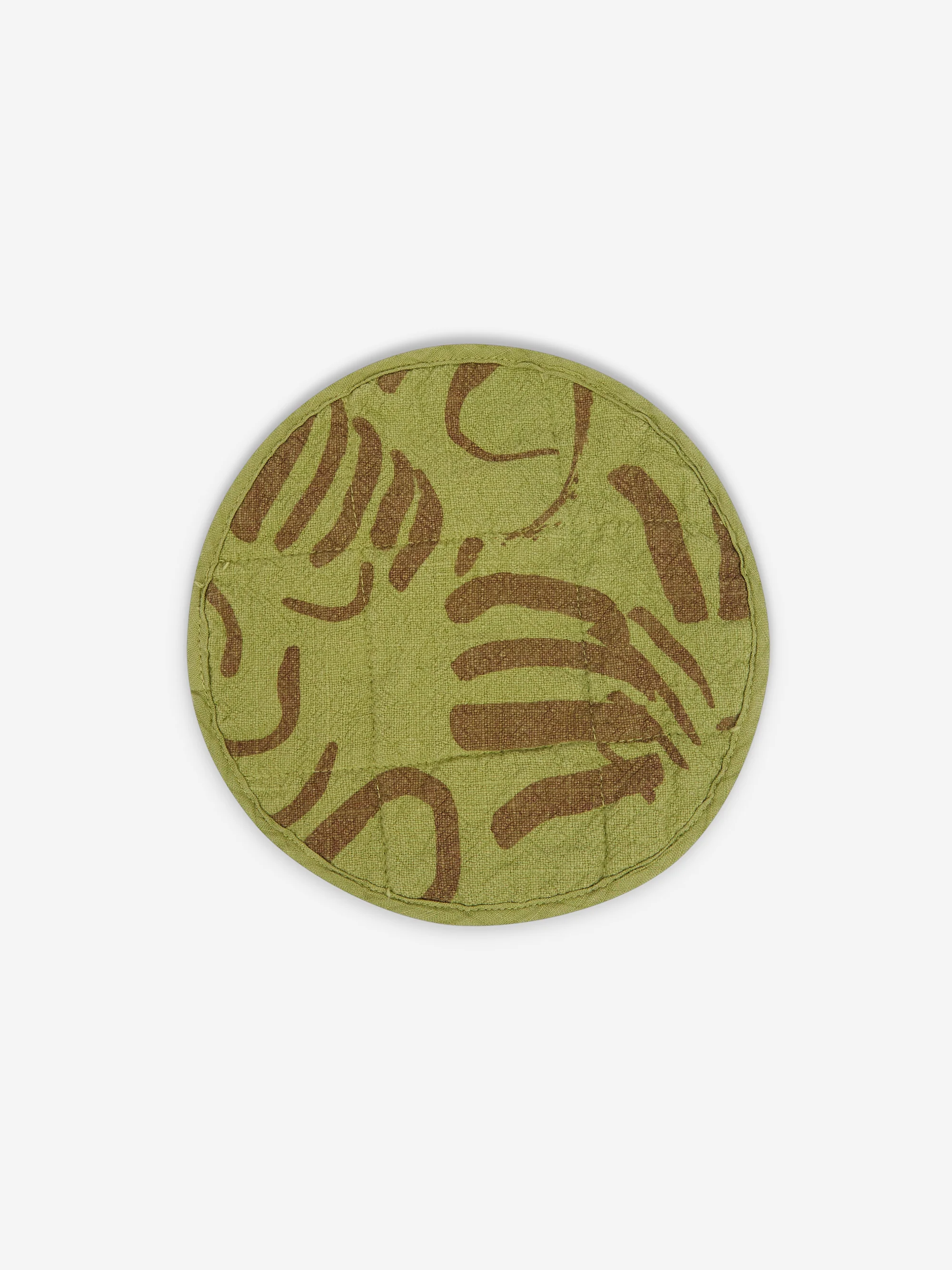 Jenny Pennywood Round Potholder Fold - Moss/Clay