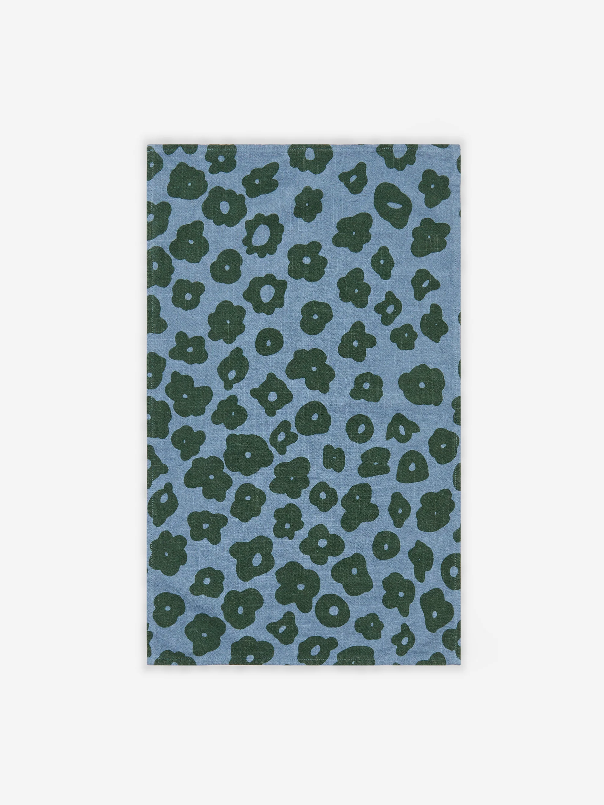 Jenny Pennywood Textured Tea Towel Dashes & Moon - Moss/Grey
