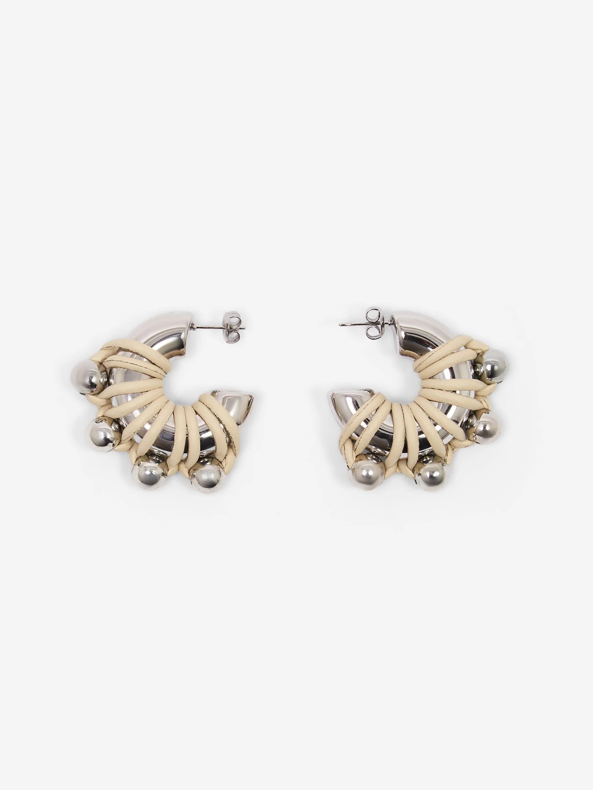 Kitesy Martin La Chunky Earring - Silvered/Cream