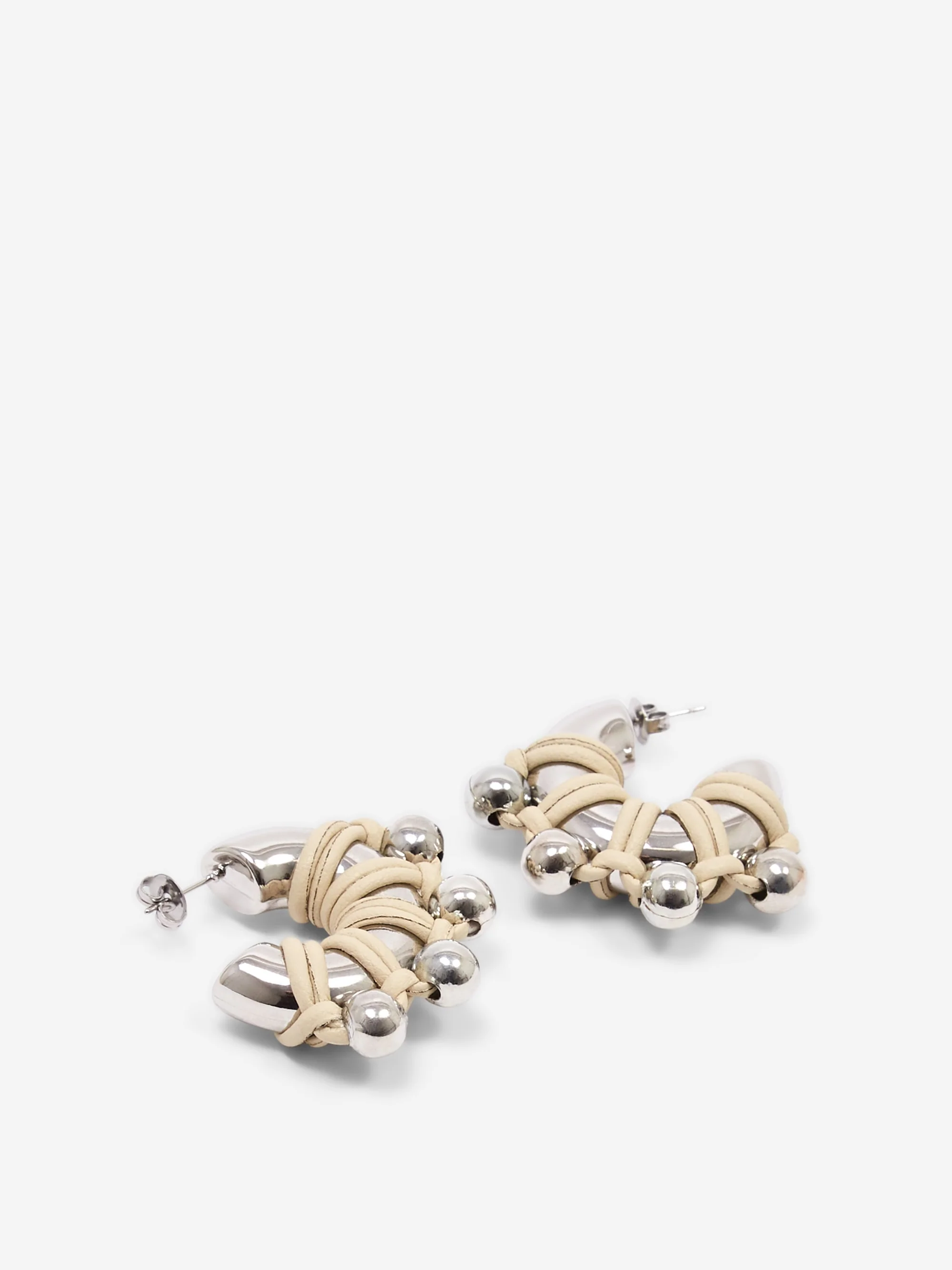 Kitesy Martin La Chunky Earring - Silvered/Cream - Image 2