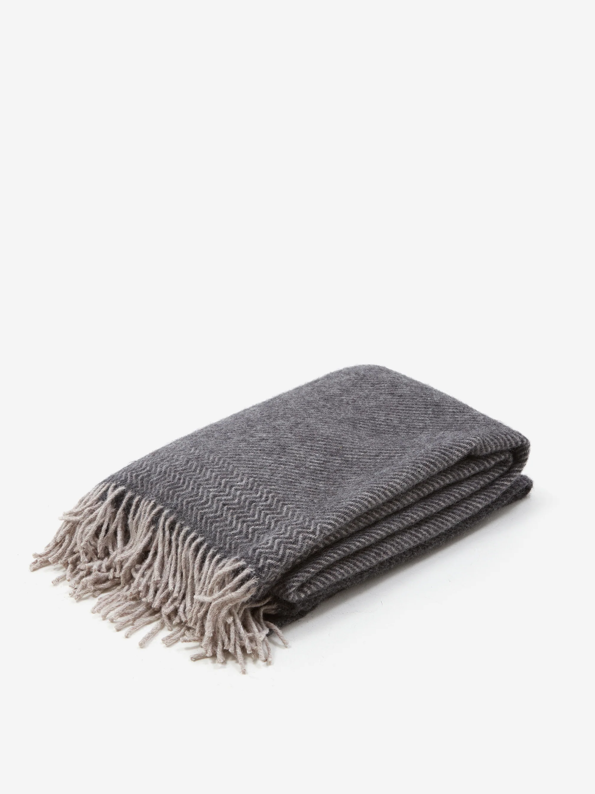Klippan Bazaar Natural Lambswool Blanket - Grey/Natural Beige