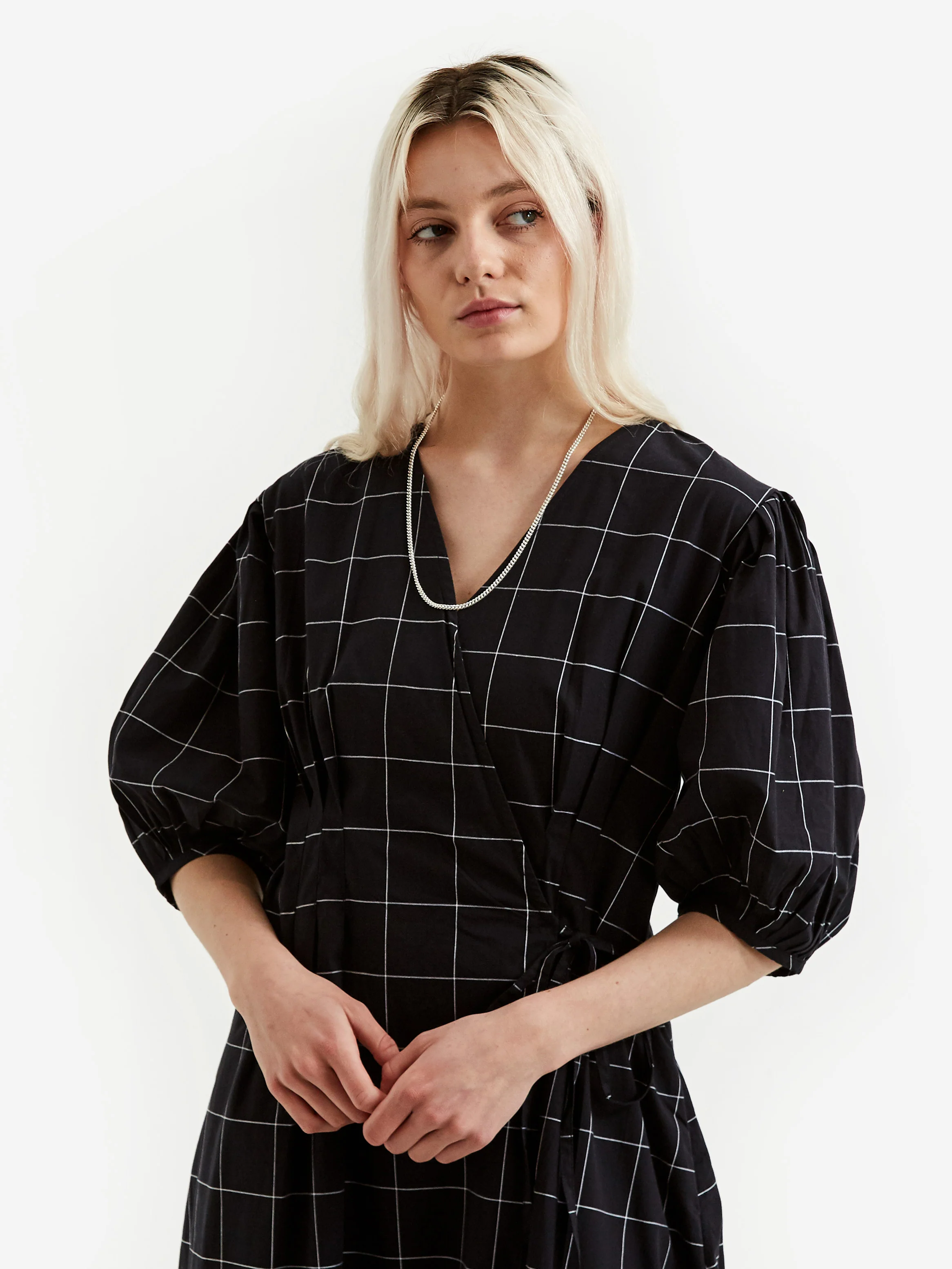 Kowtow Etel Wrap Dress - Black Grid - Image 2