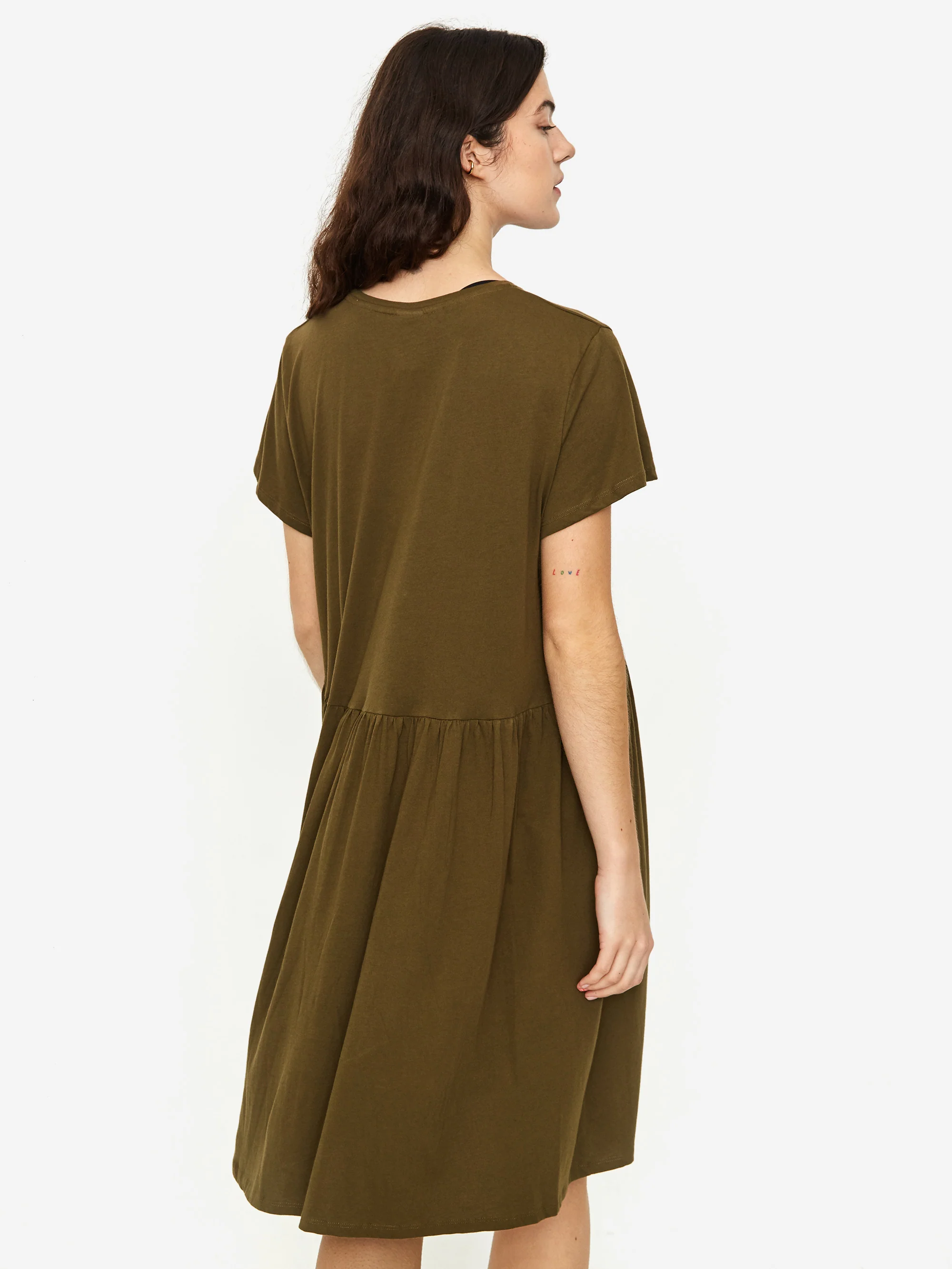 Kowtow Gather T-Shirt Dress - Khaki - Image 4