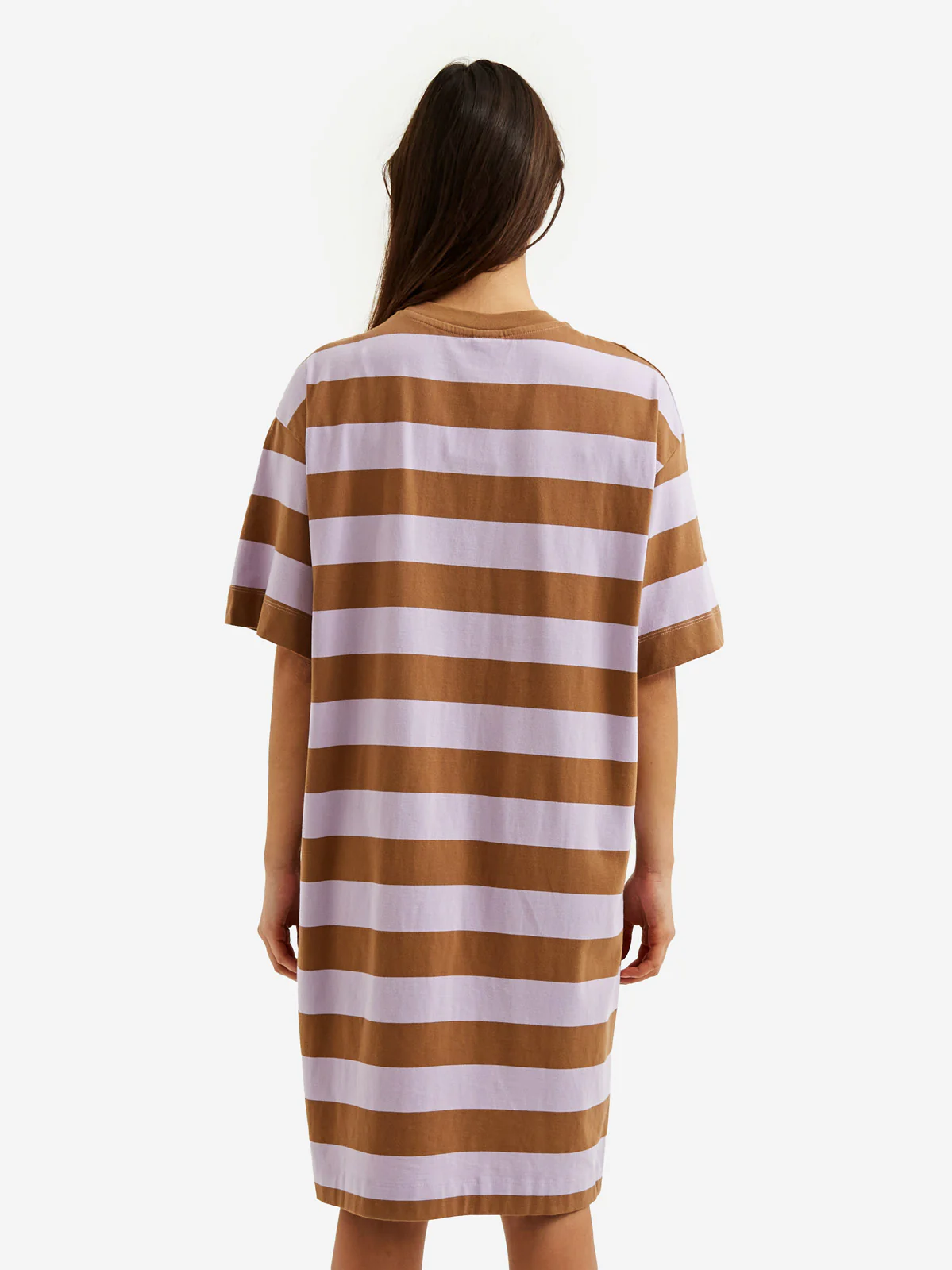 Kowtow T-Shirt Dress - Lilac Earth Stripe - Image 3