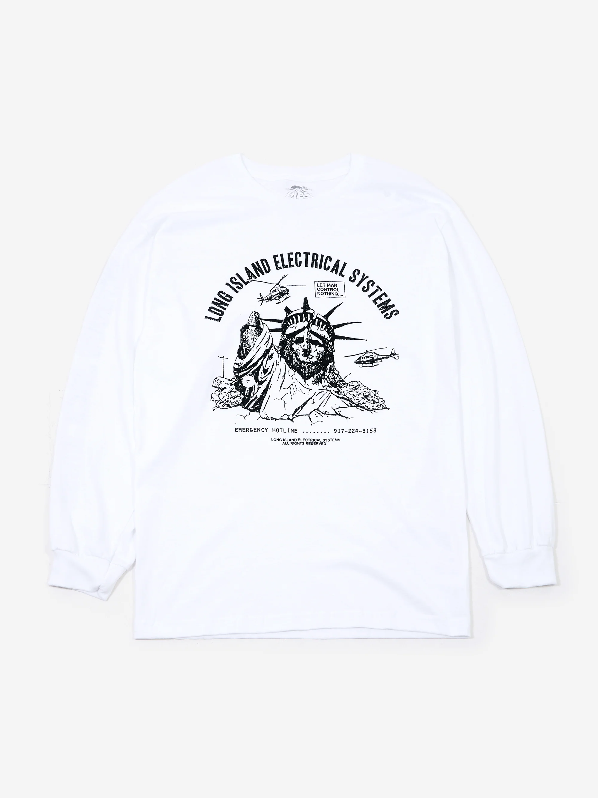 L.I.E.S. Records L.I.E.S. Statue LS T-Shirt - White