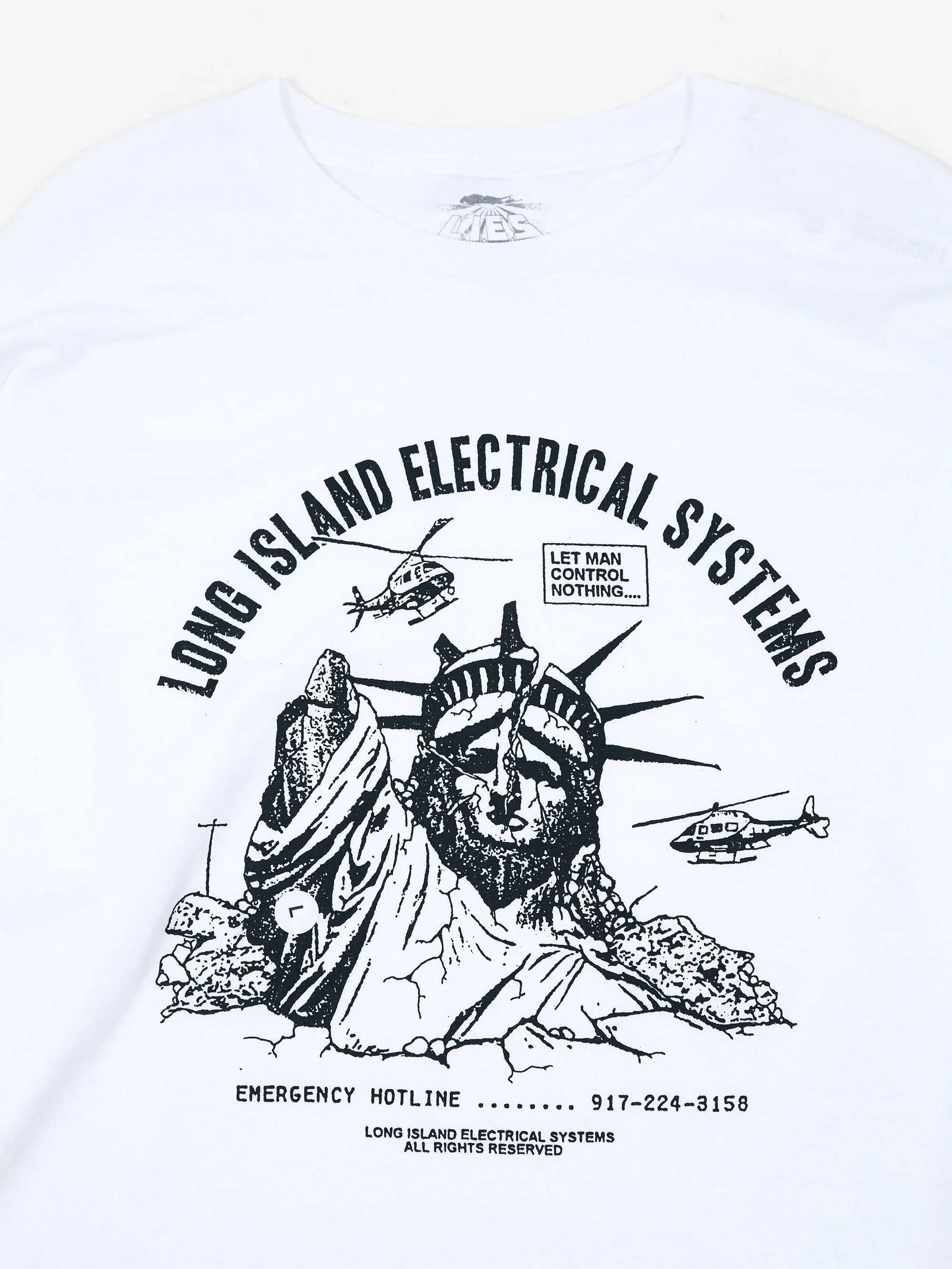 L.I.E.S. Records L.I.E.S. Statue LS T-Shirt - White - Image 3