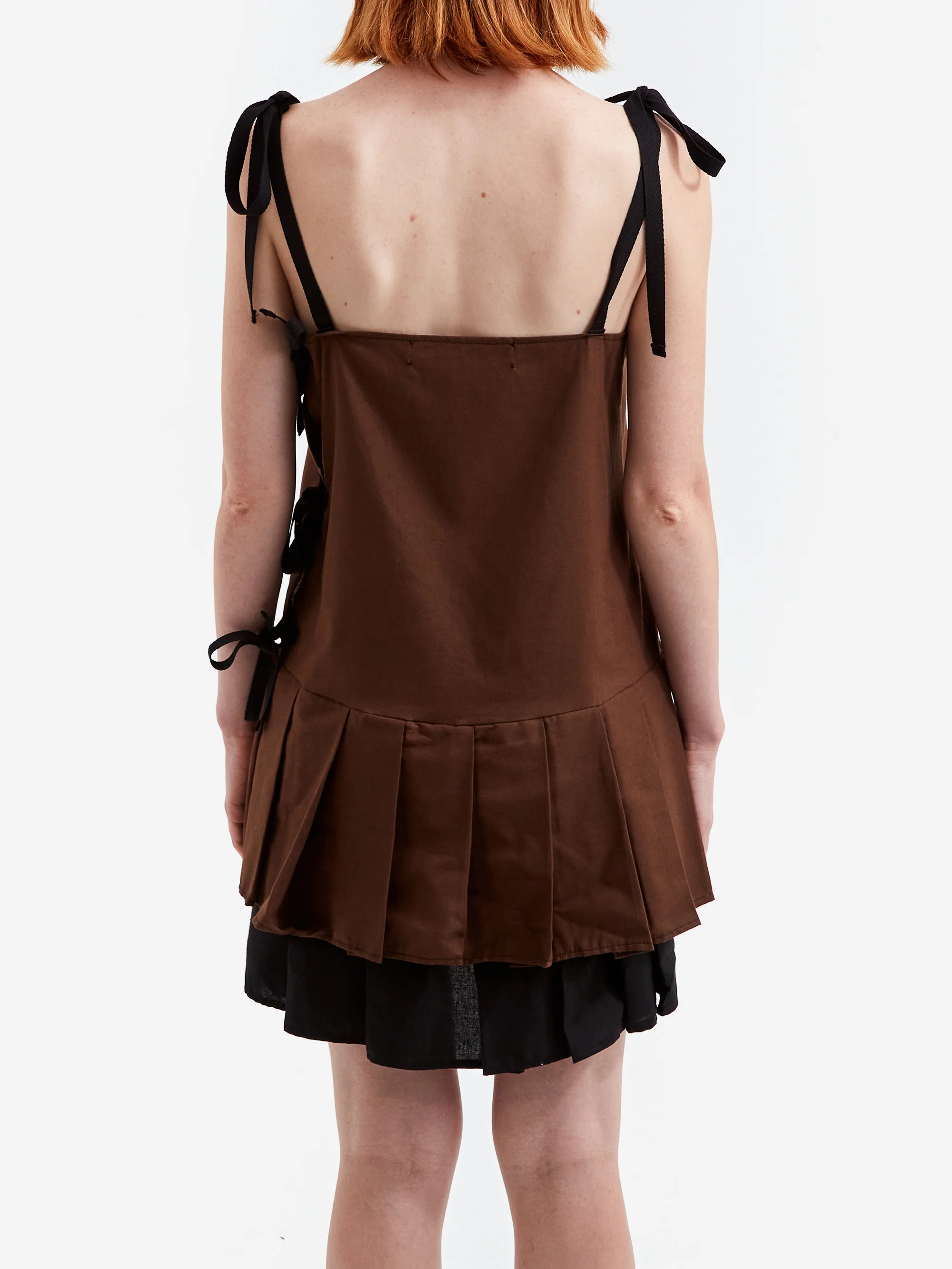 Lauren Perrin Goodhood Exclusive Short Nicola Dress - Brown/Black - Image 3