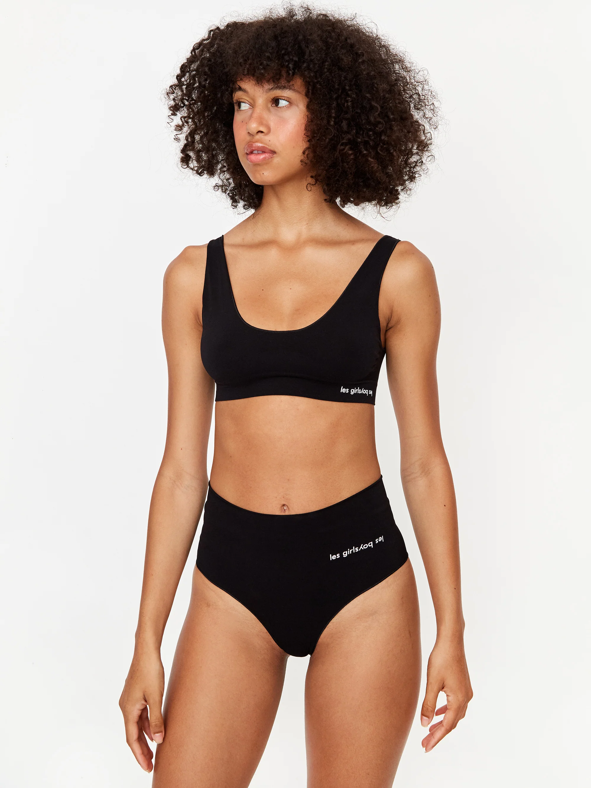 Les Girls Les Boys Semi Sheer Brief - Black - Image 3