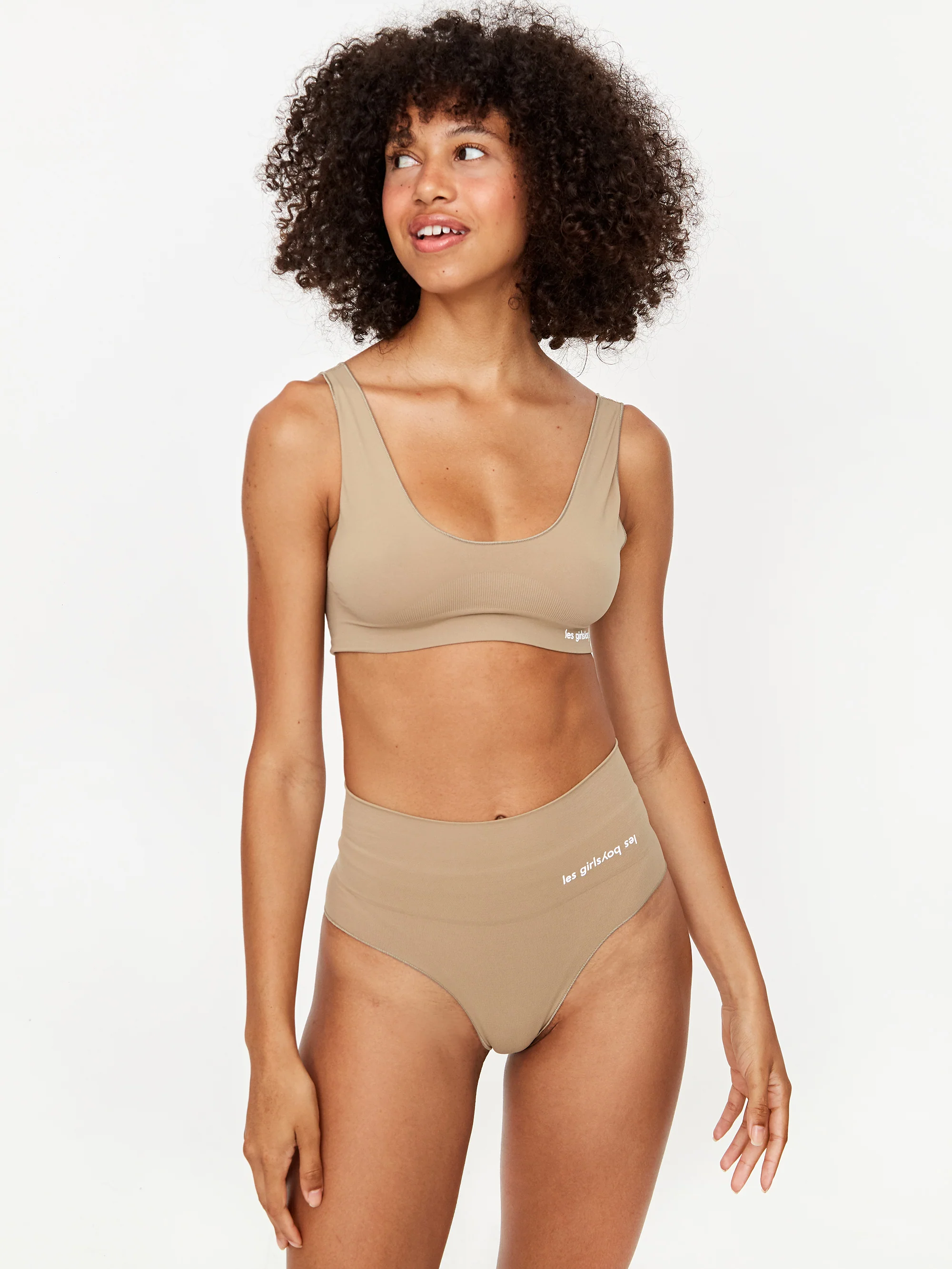Les Girls Les Boys Semi Sheer Crop Top - Coriander - Image 3