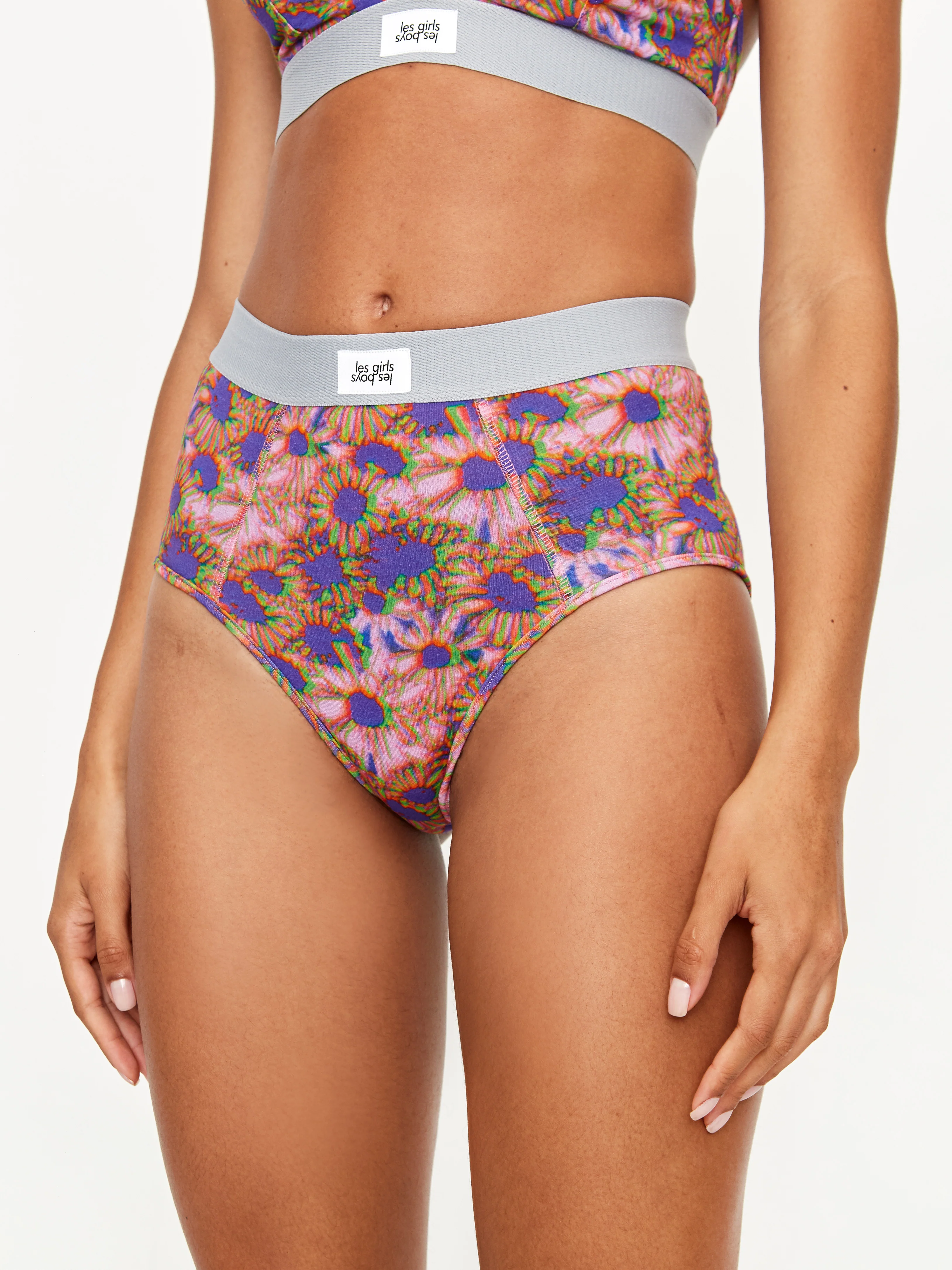Les Girls Les Boys Ultimate Comfort High Waisted Brief - Hazy Daisy Print