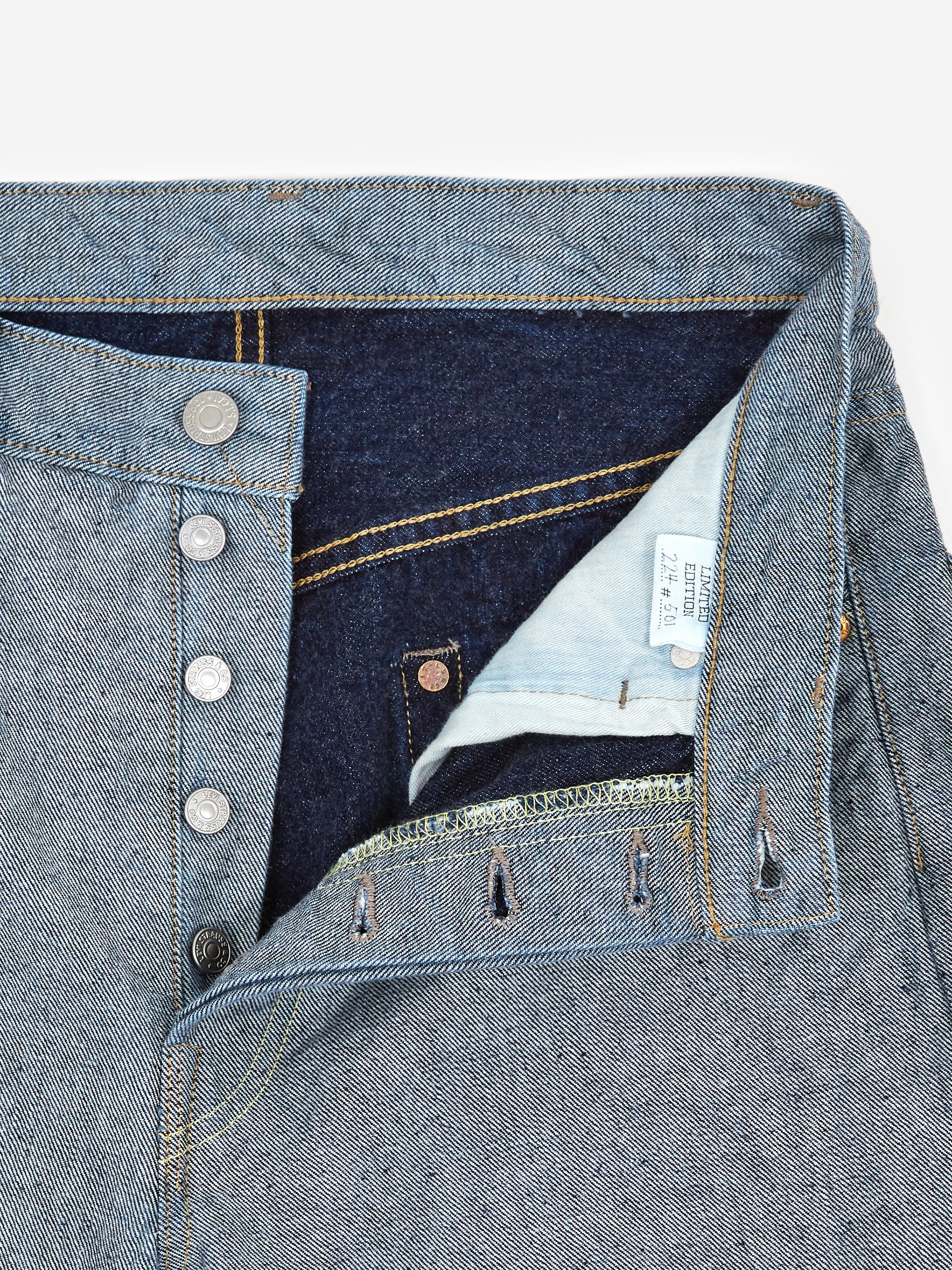 Levis Vintage Clothing 501 Inside Out Denim Jean - LVC Inside Out - Image 4