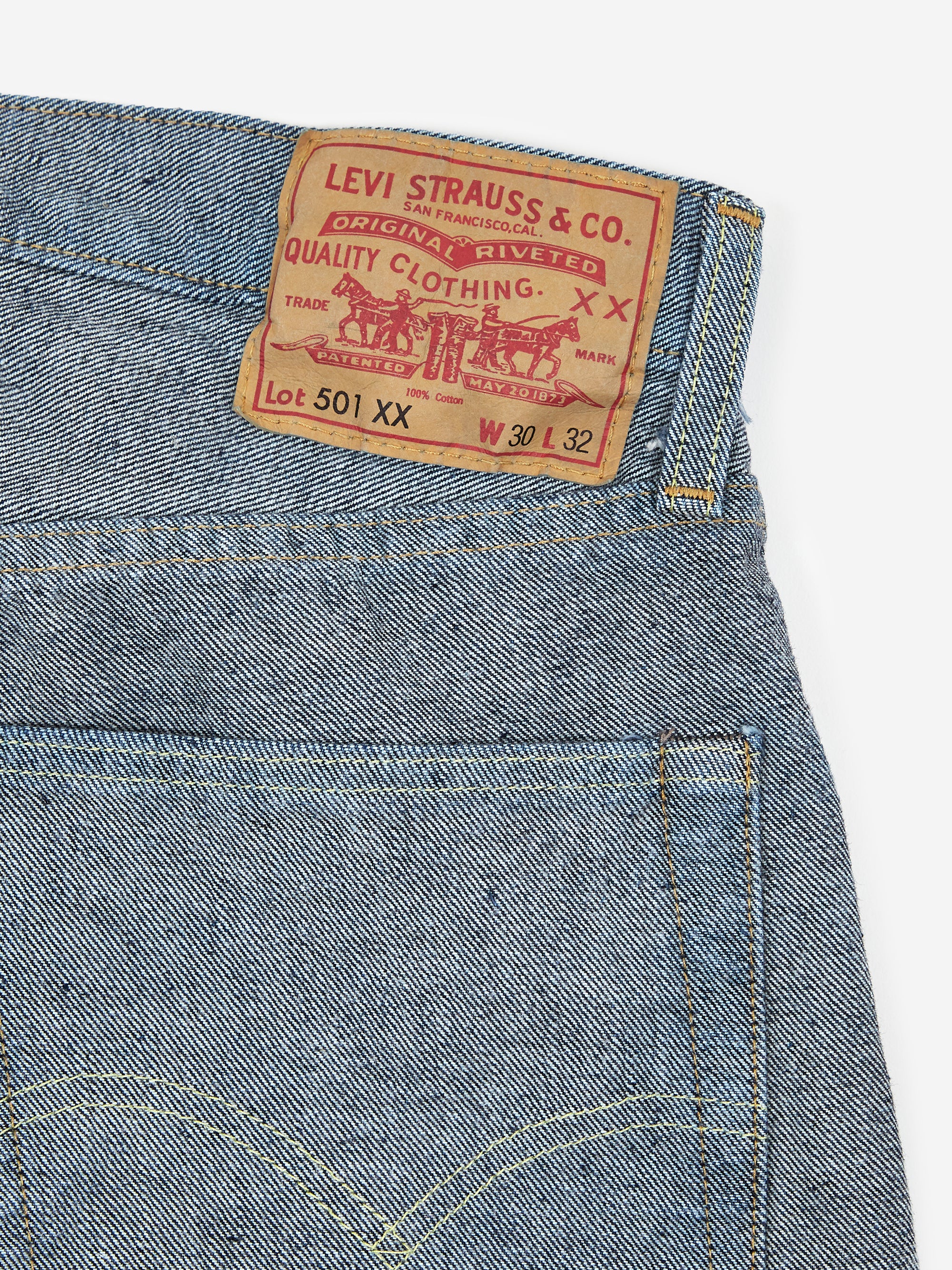 Levis Vintage Clothing 501 Inside Out Denim Jean - LVC Inside Out - Image 5