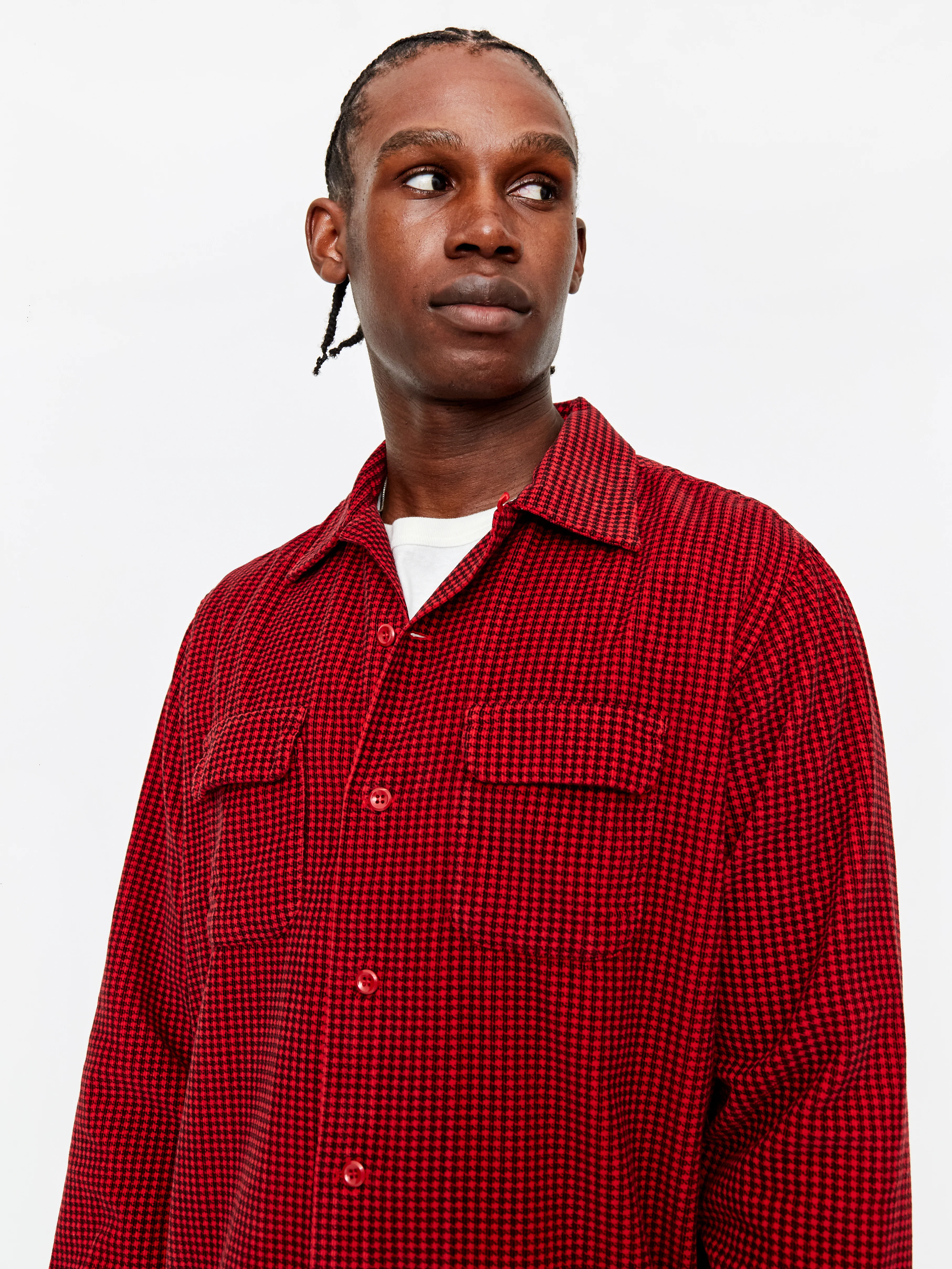 Levis Vintage Clothing Deluxe Check Longsleeve Shirt - Dogtooth Red - Image 8