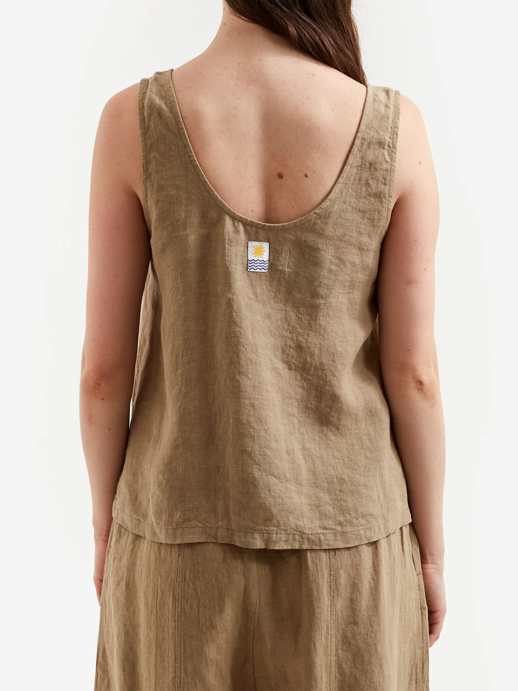 LF Markey Basic Button Front Tank - Stone - Image 3