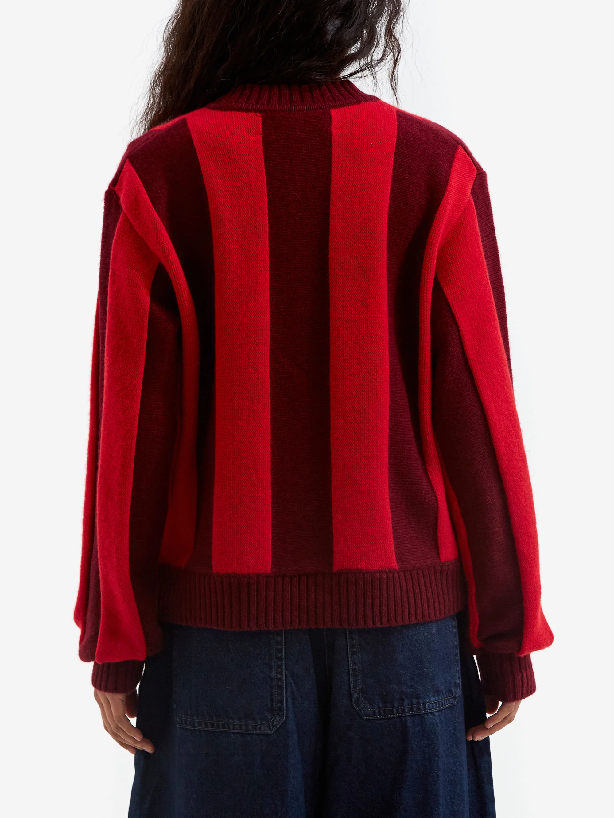 LF Markey Ace Cardigan - Burgundy Stripe - Image 4
