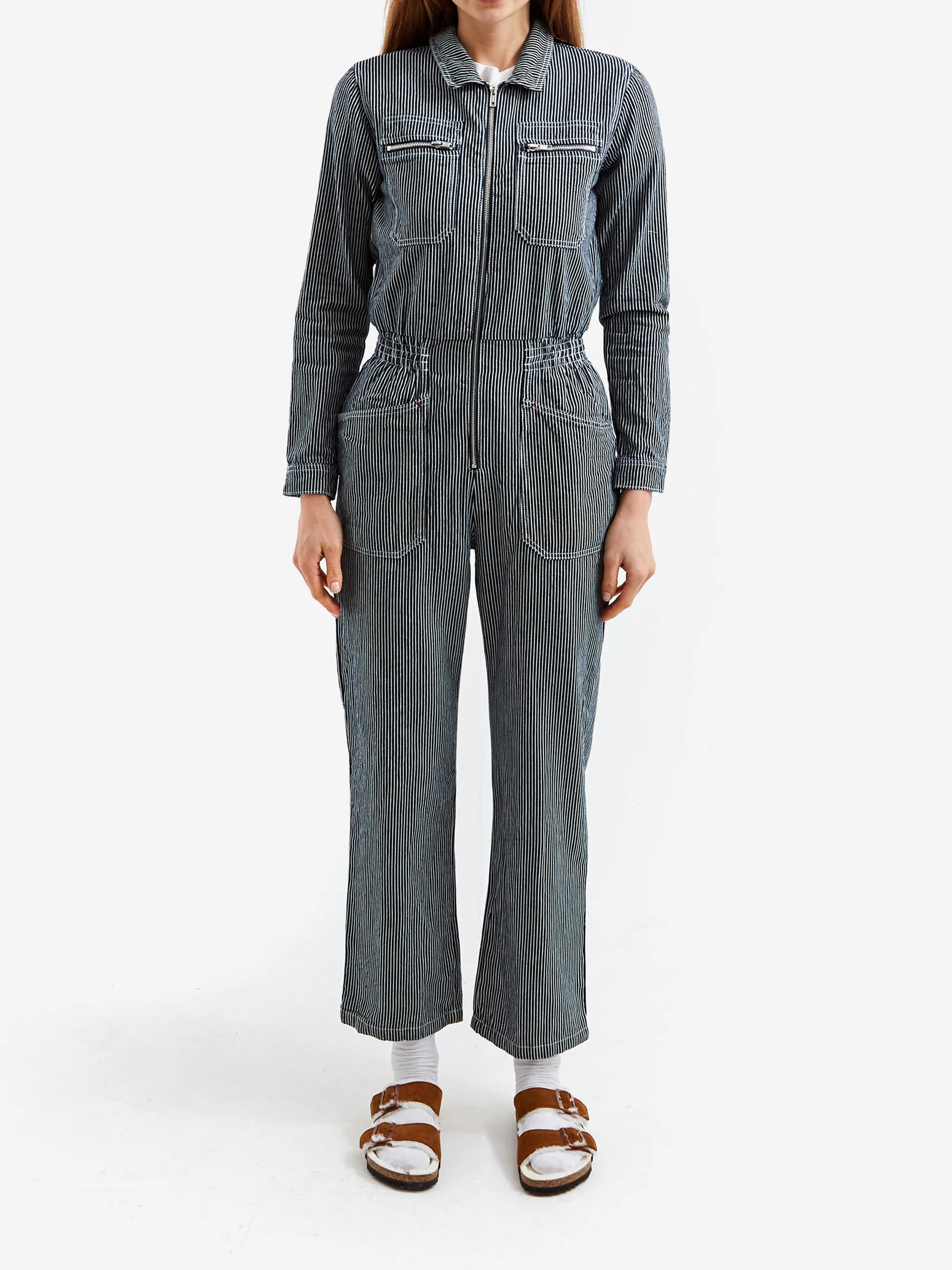 LF Markey Danny Long Sleeve Boilersuit - Indigo Stripe