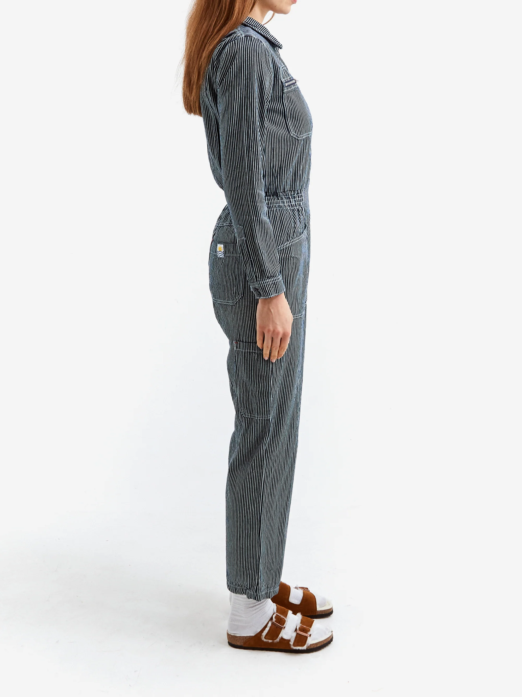 LF Markey Danny Long Sleeve Boilersuit - Indigo Stripe - Image 2