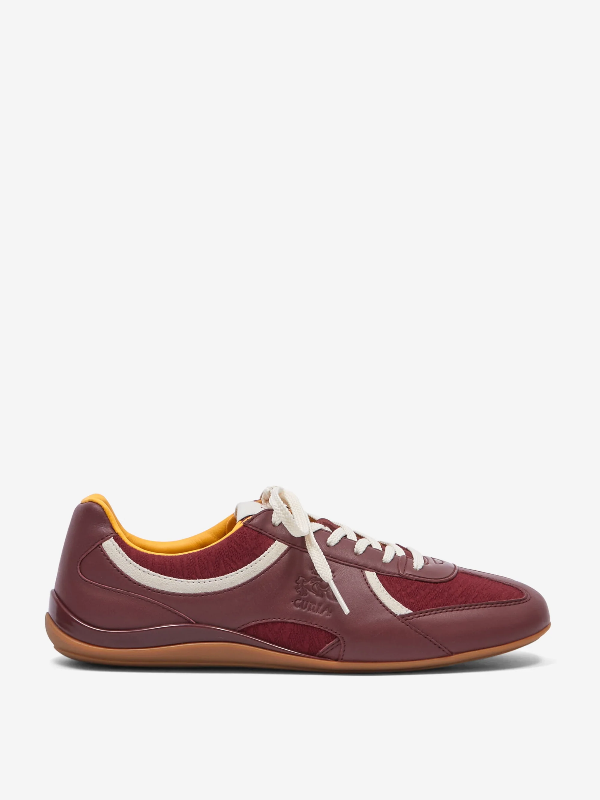 Lili Curia ZOLA Lace Up Sneaker - Wine Leather & Textile
