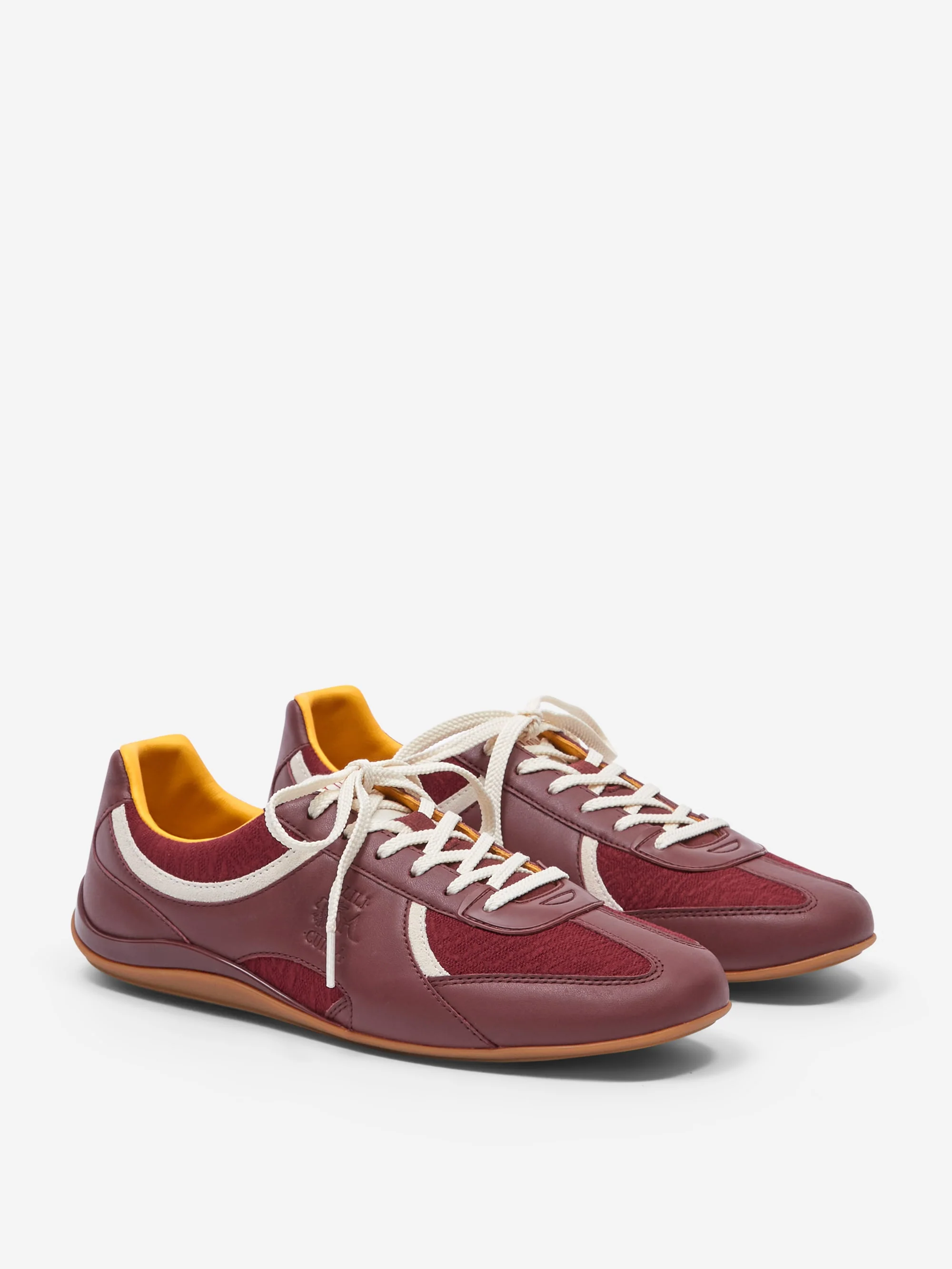 Lili Curia ZOLA Lace Up Sneaker - Wine Leather & Textile - Image 2
