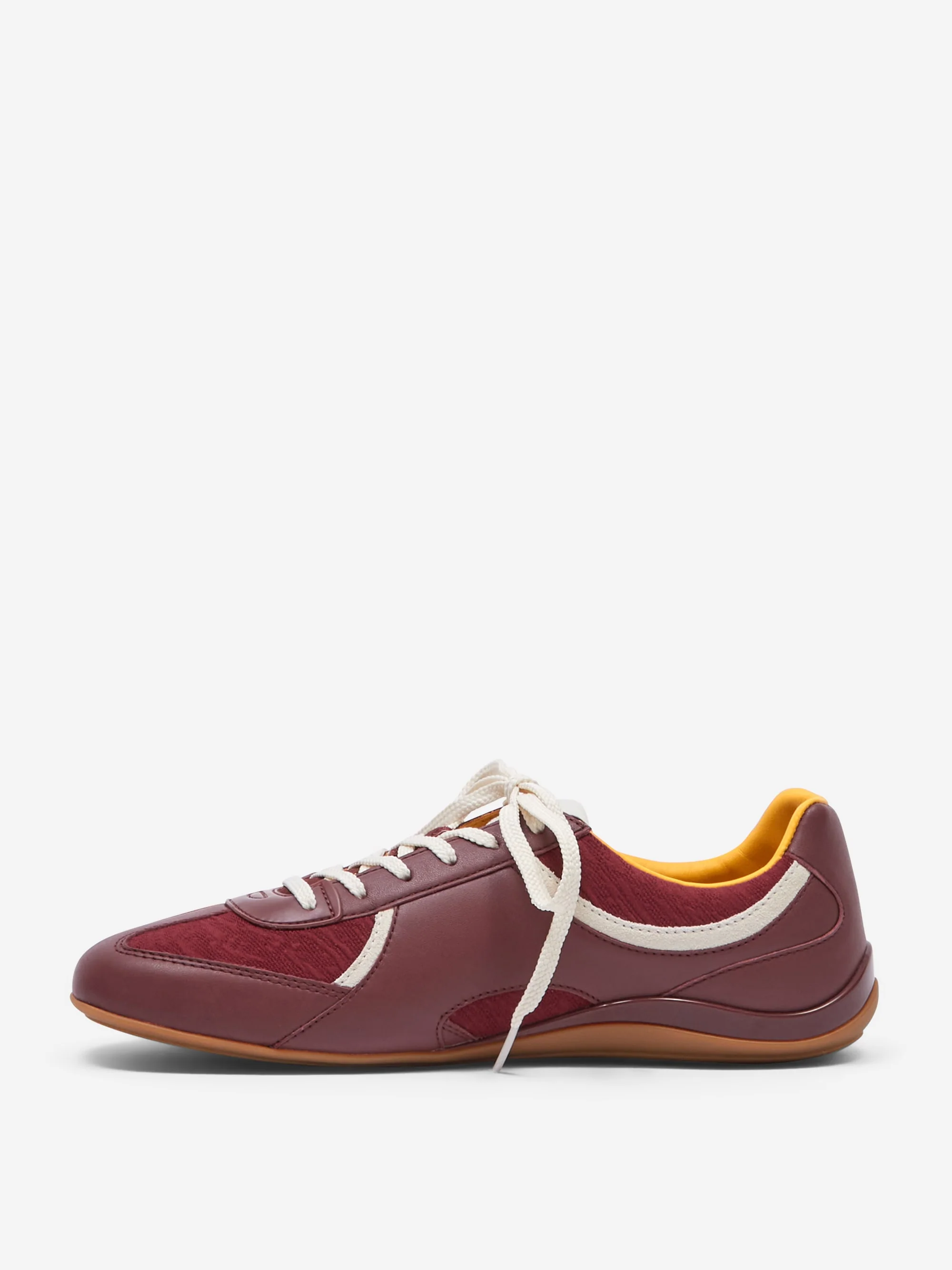 Lili Curia ZOLA Lace Up Sneaker - Wine Leather & Textile - Image 3
