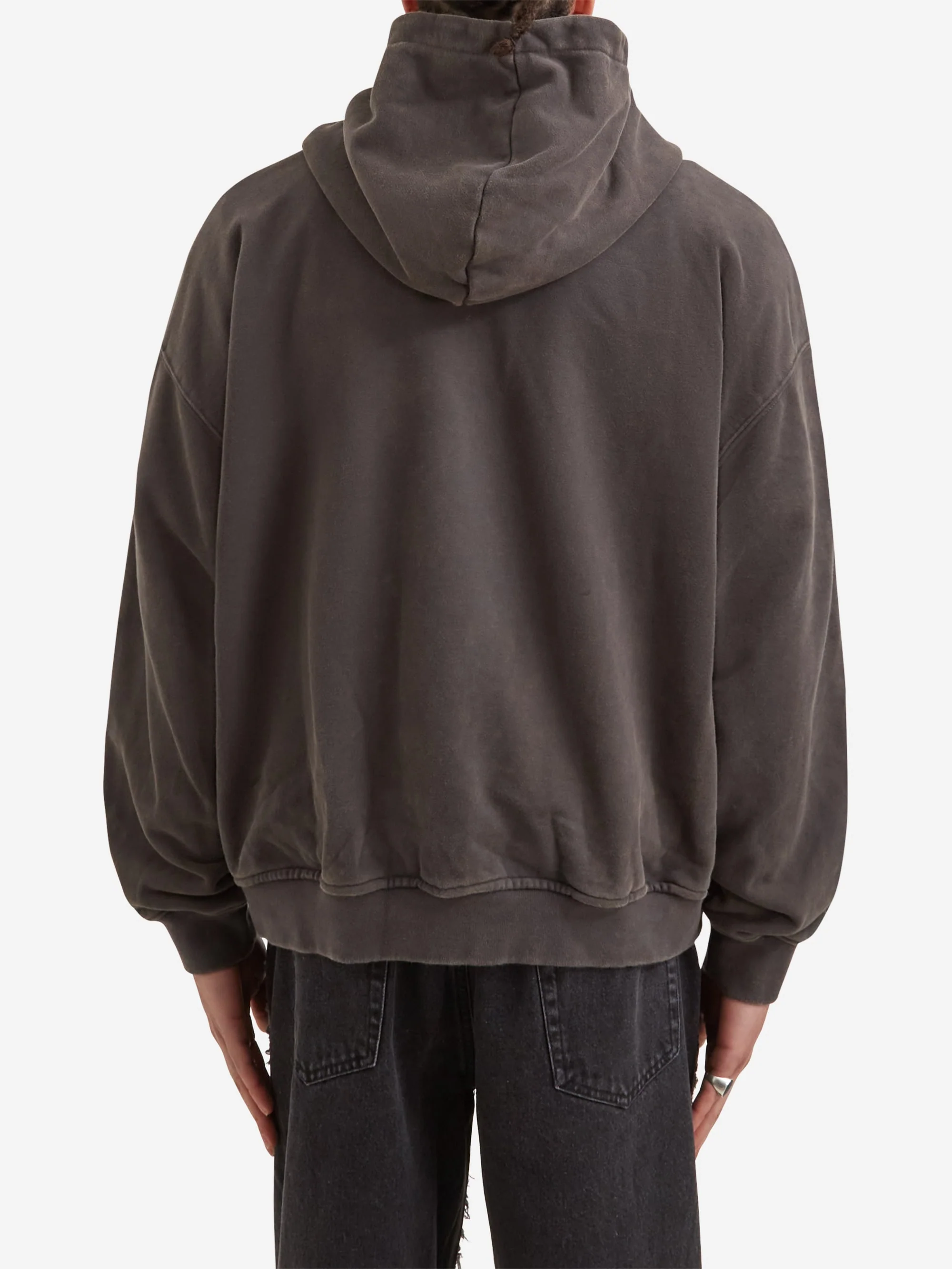 Lorenz Broderie Hoodie in Washed - Black - Image 7