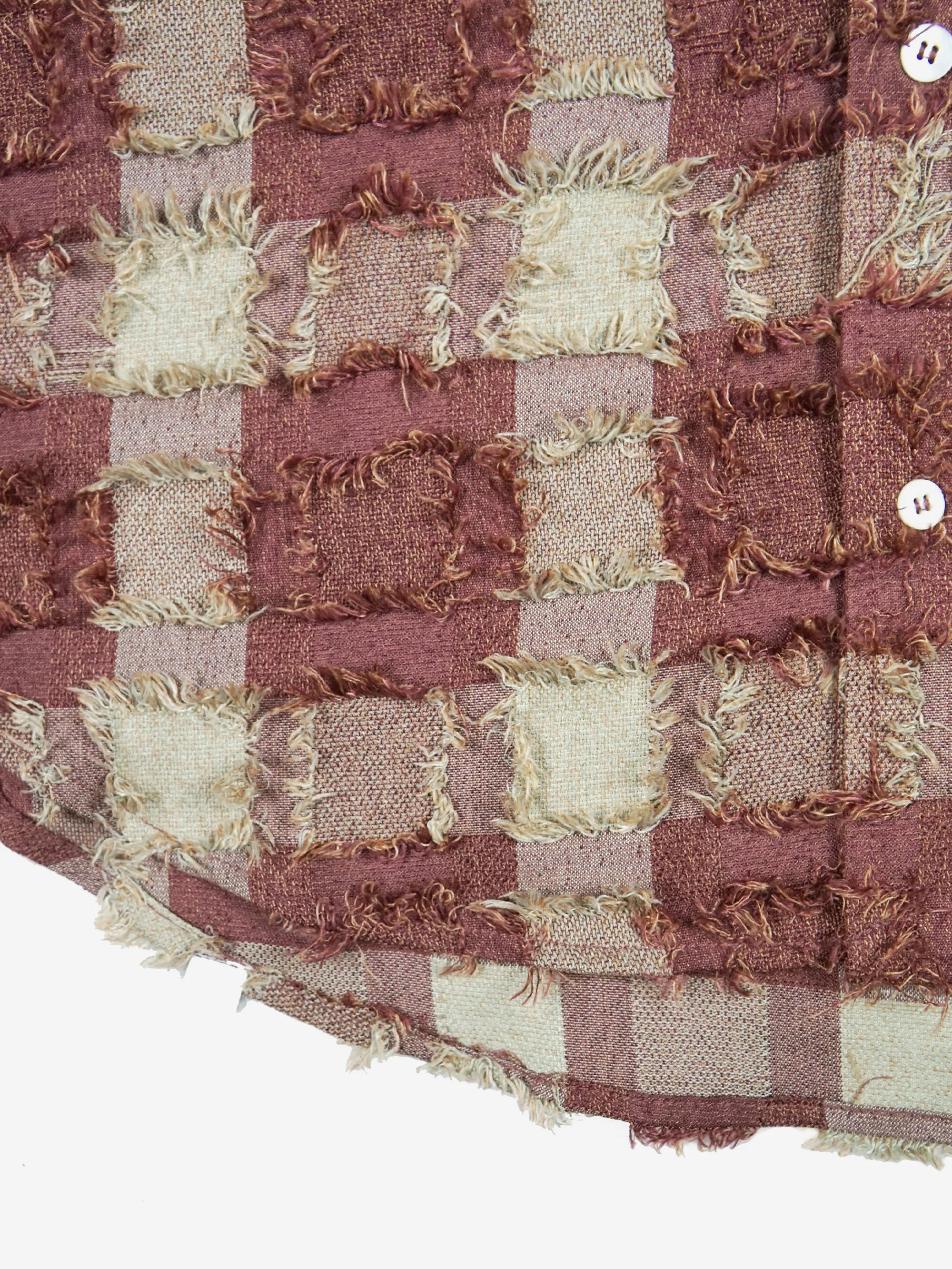 Lorenz Checked Fringe Shirt - Brown - Image 3
