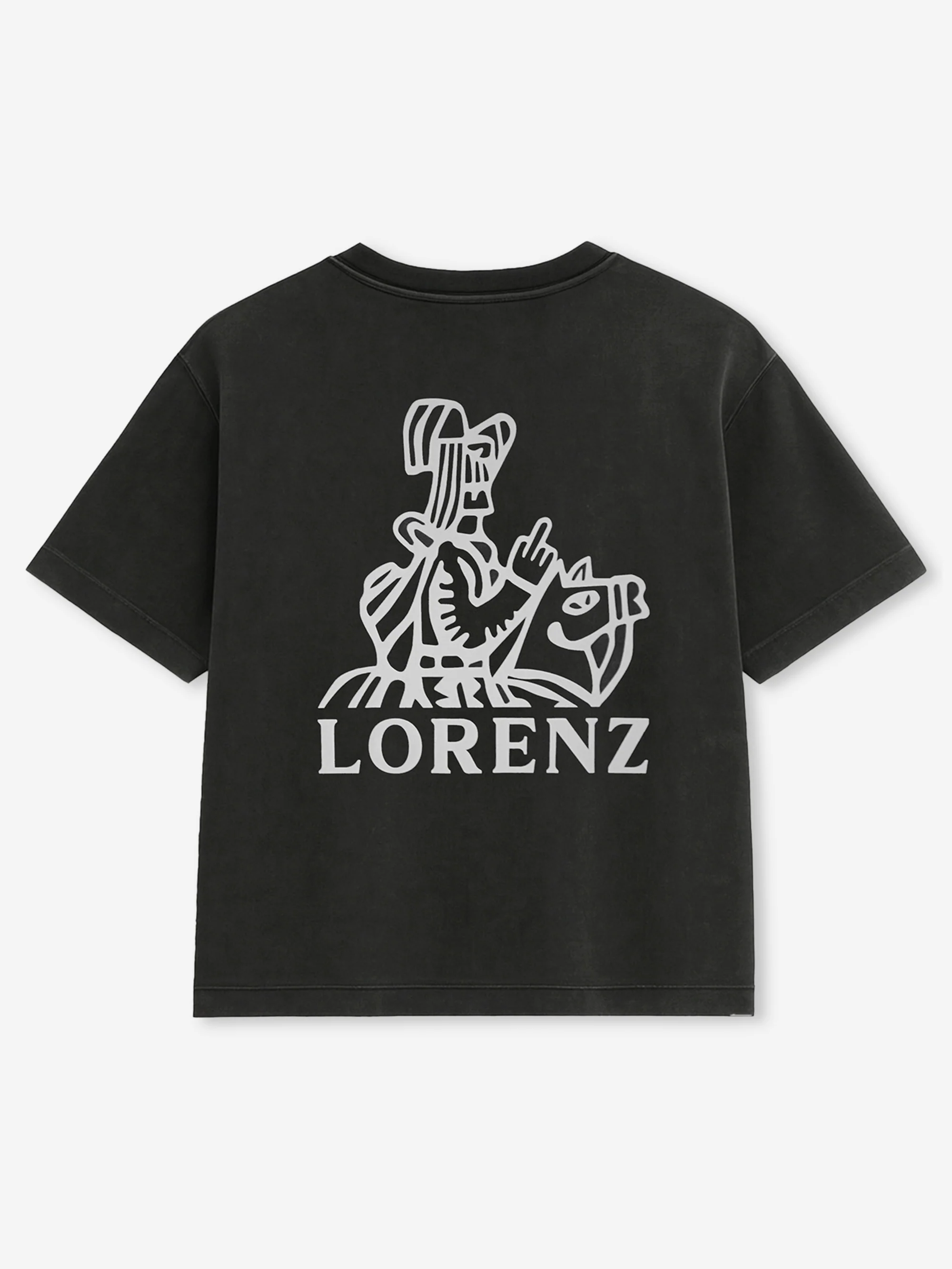 Lorenz Salute T-Shirt - Washed Black - Image 2
