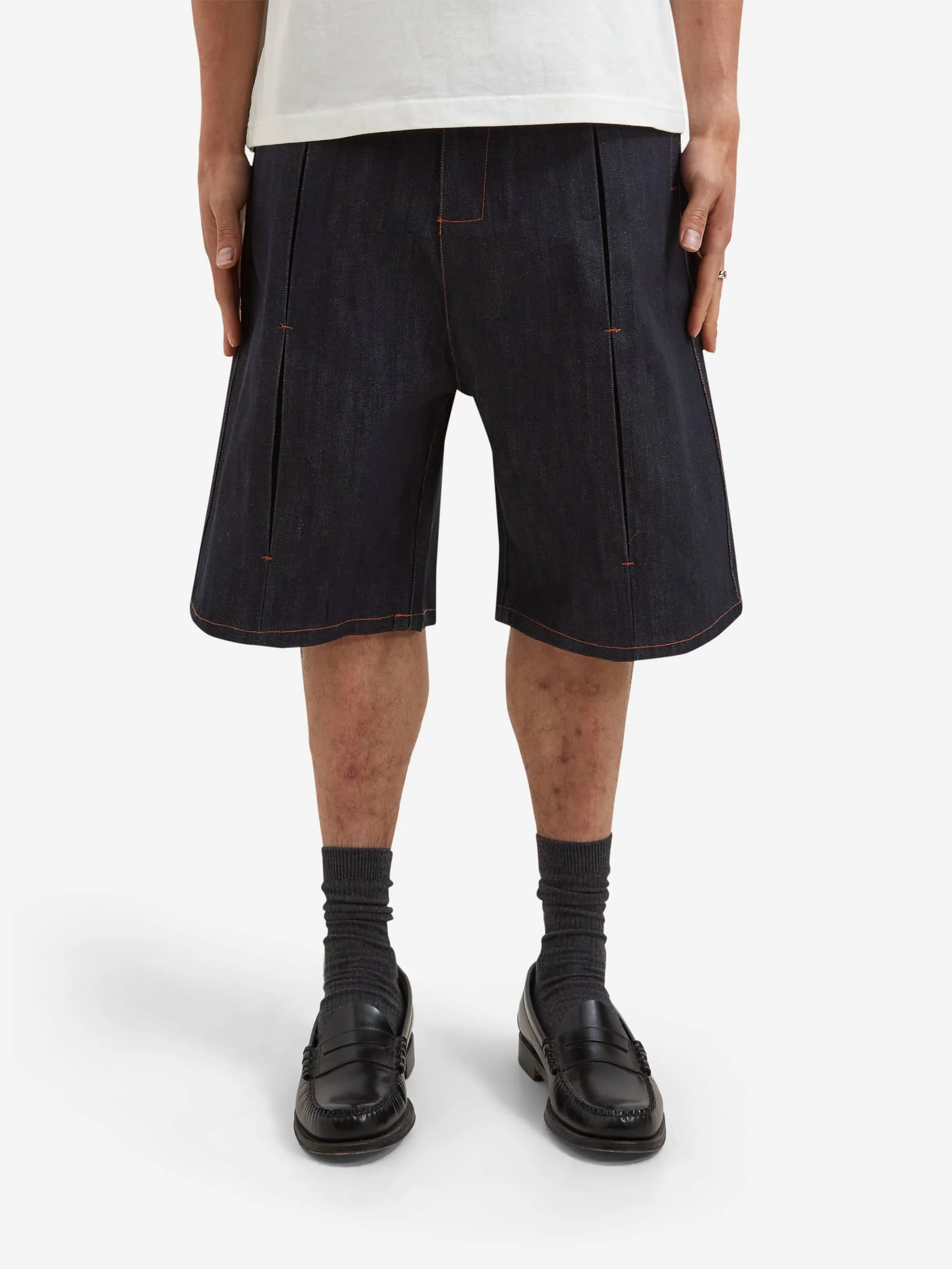 Lorenz Sutures Denim Shorts - Raw Indigo - Image 2