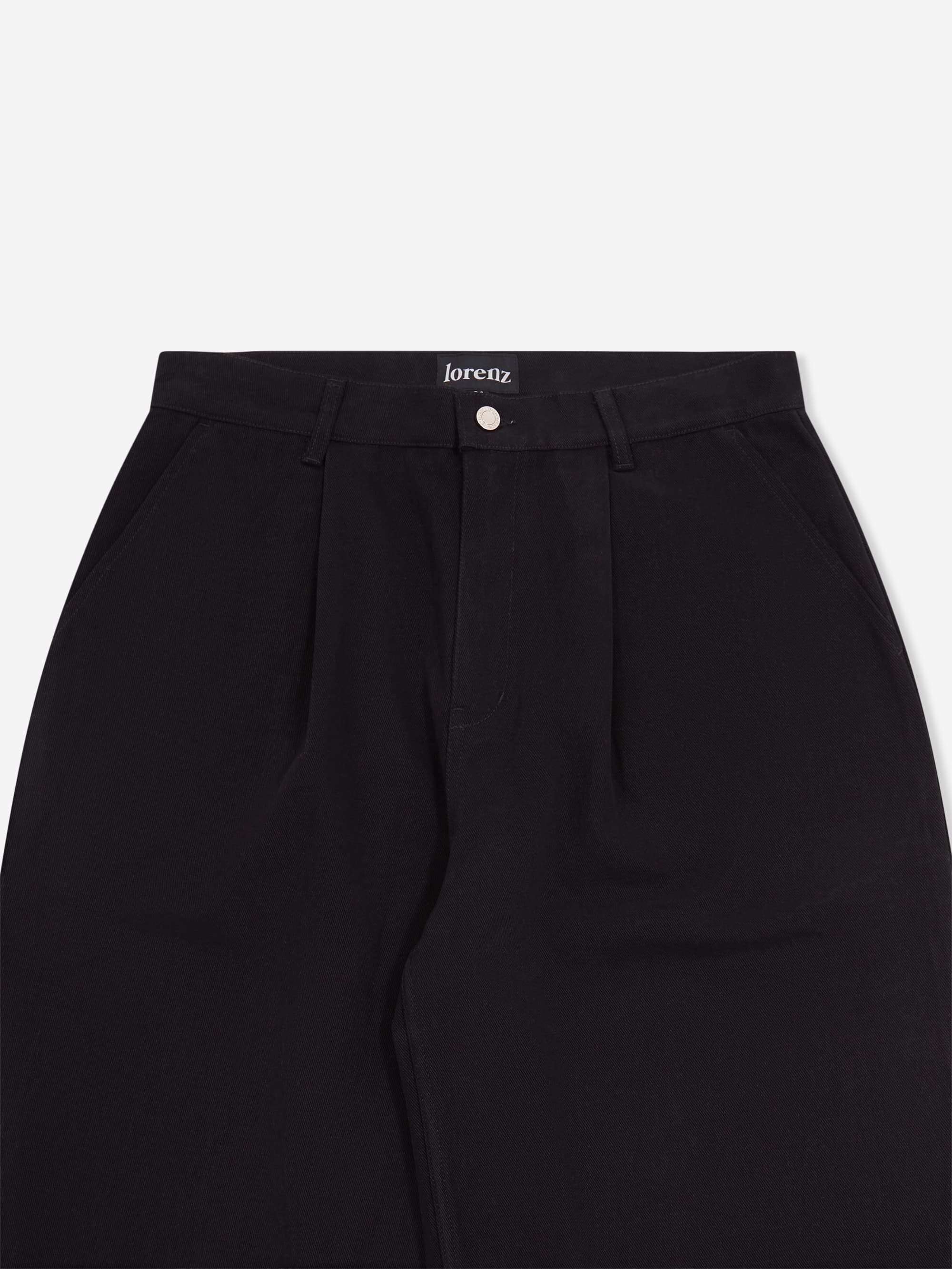 Lorenz Uniform Pleated Wide Leg Pant - Black - Image 3
