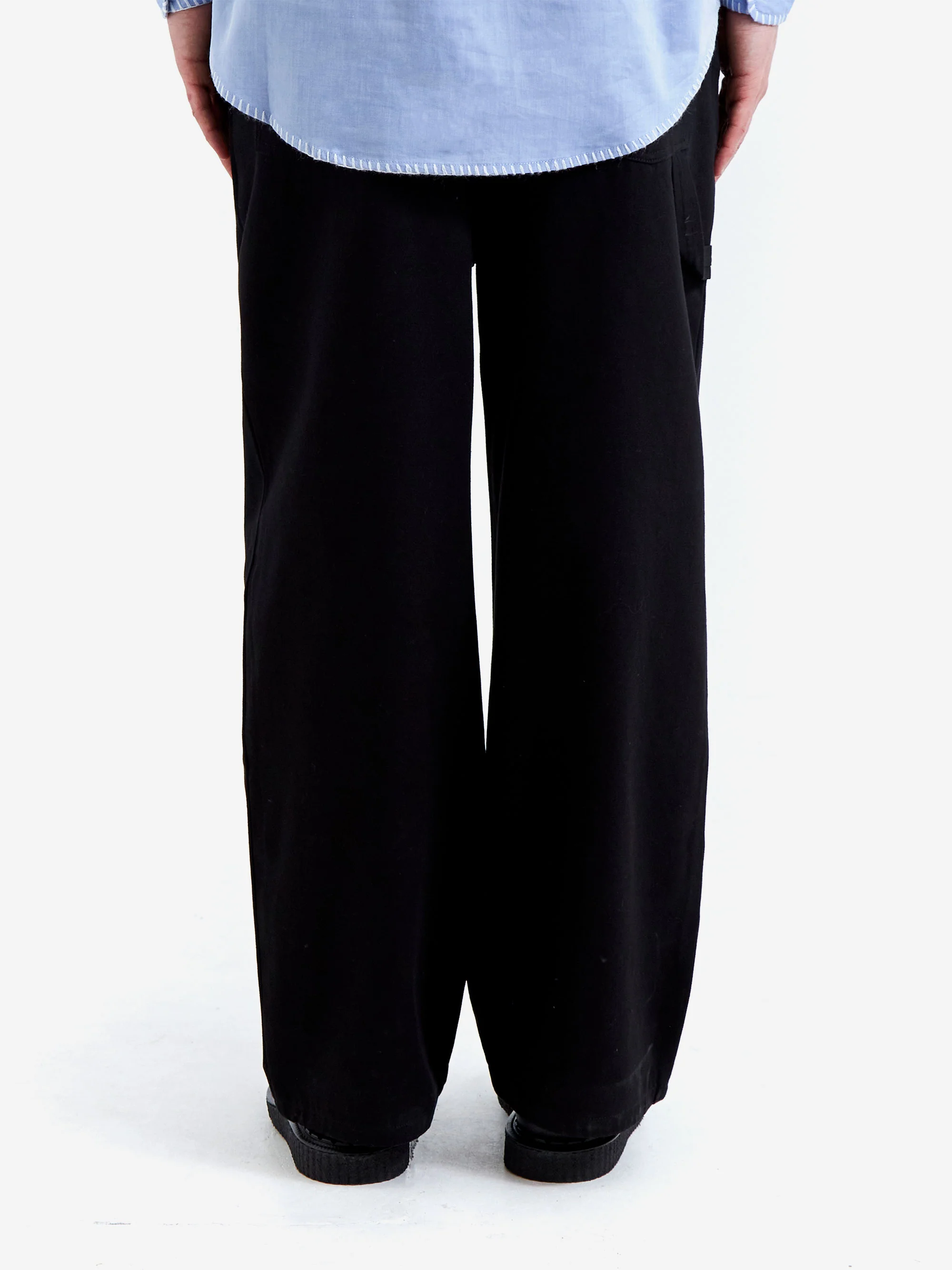 Lorenz Uniform Pleated Wide Leg Pant - Black - Image 6