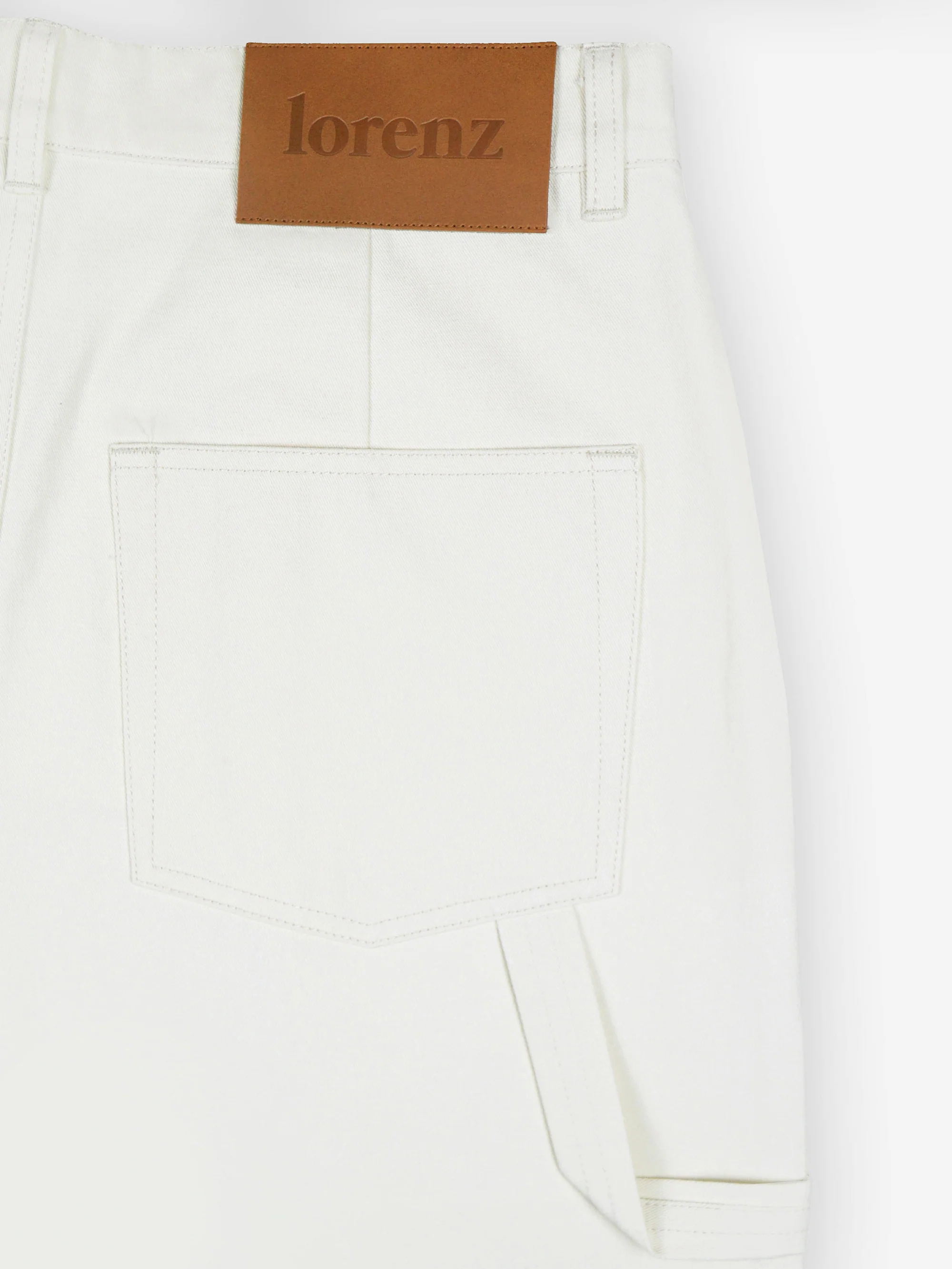 Lorenz Uniform Pleated Wide Leg Pant - Ecru - Image 3