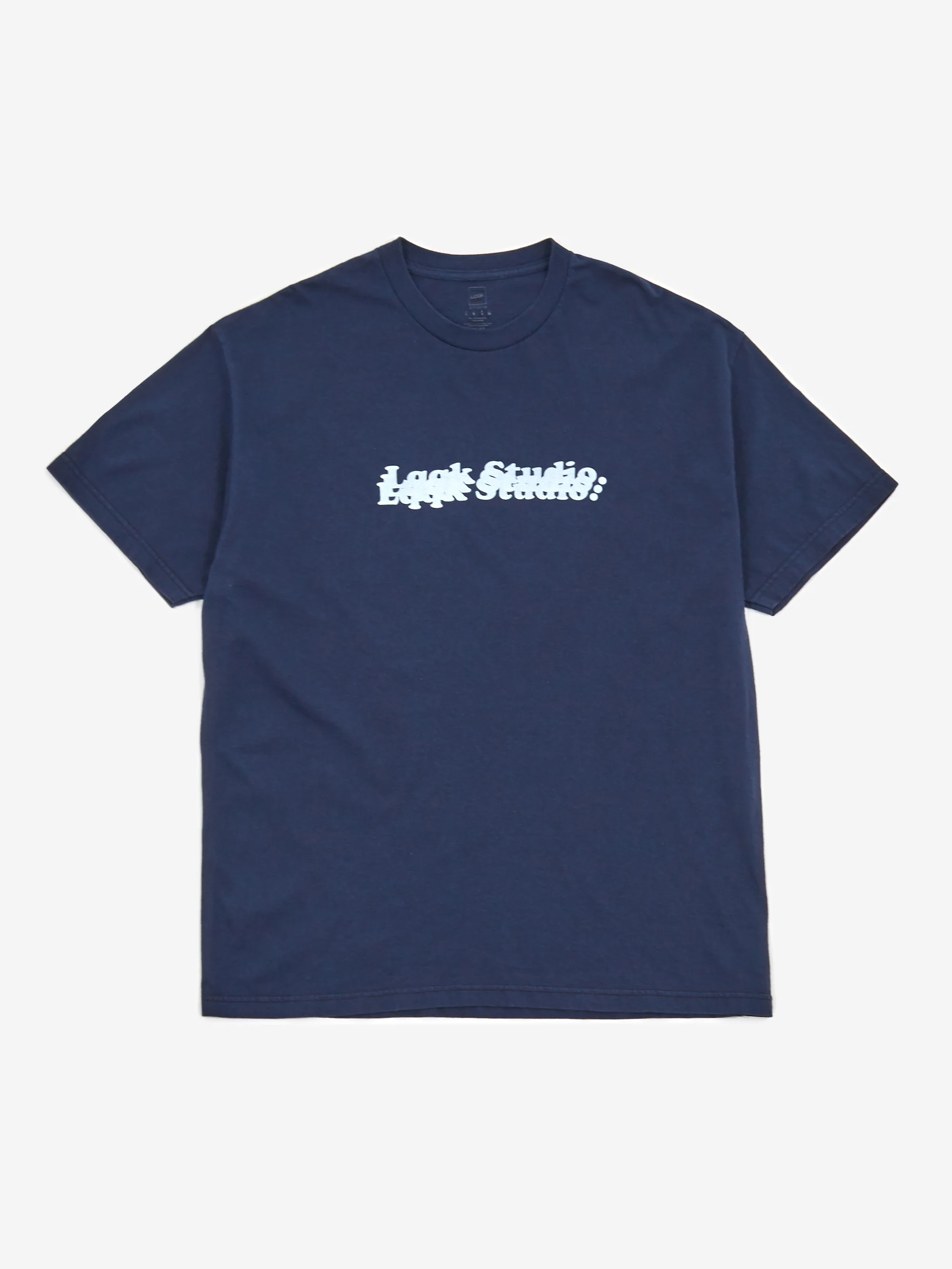 LQQK Studio Stacked Logo Shortsleeve T-Shirt - Navy - Image 2