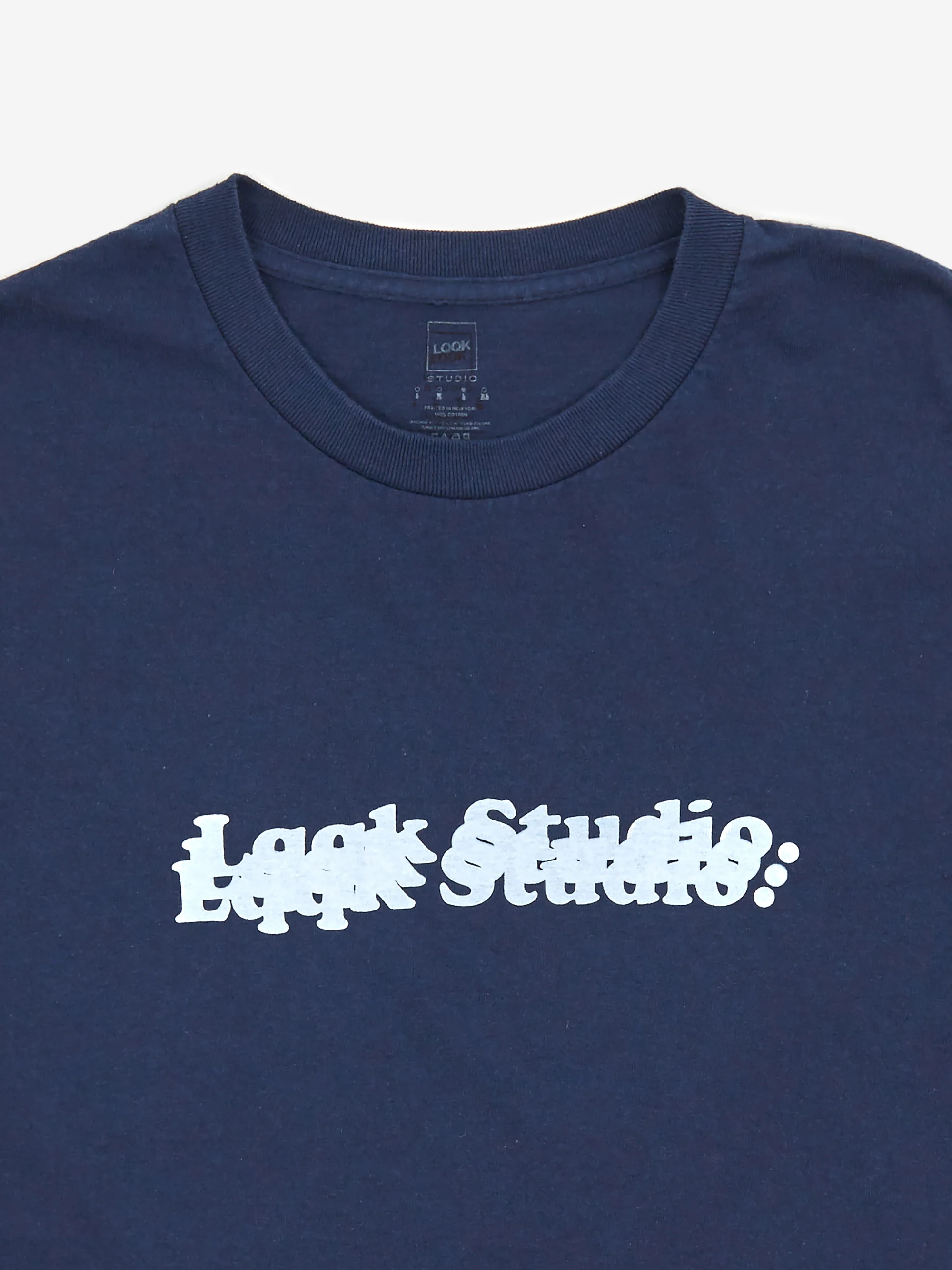 LQQK Studio Stacked Logo Shortsleeve T-Shirt - Navy - Image 3