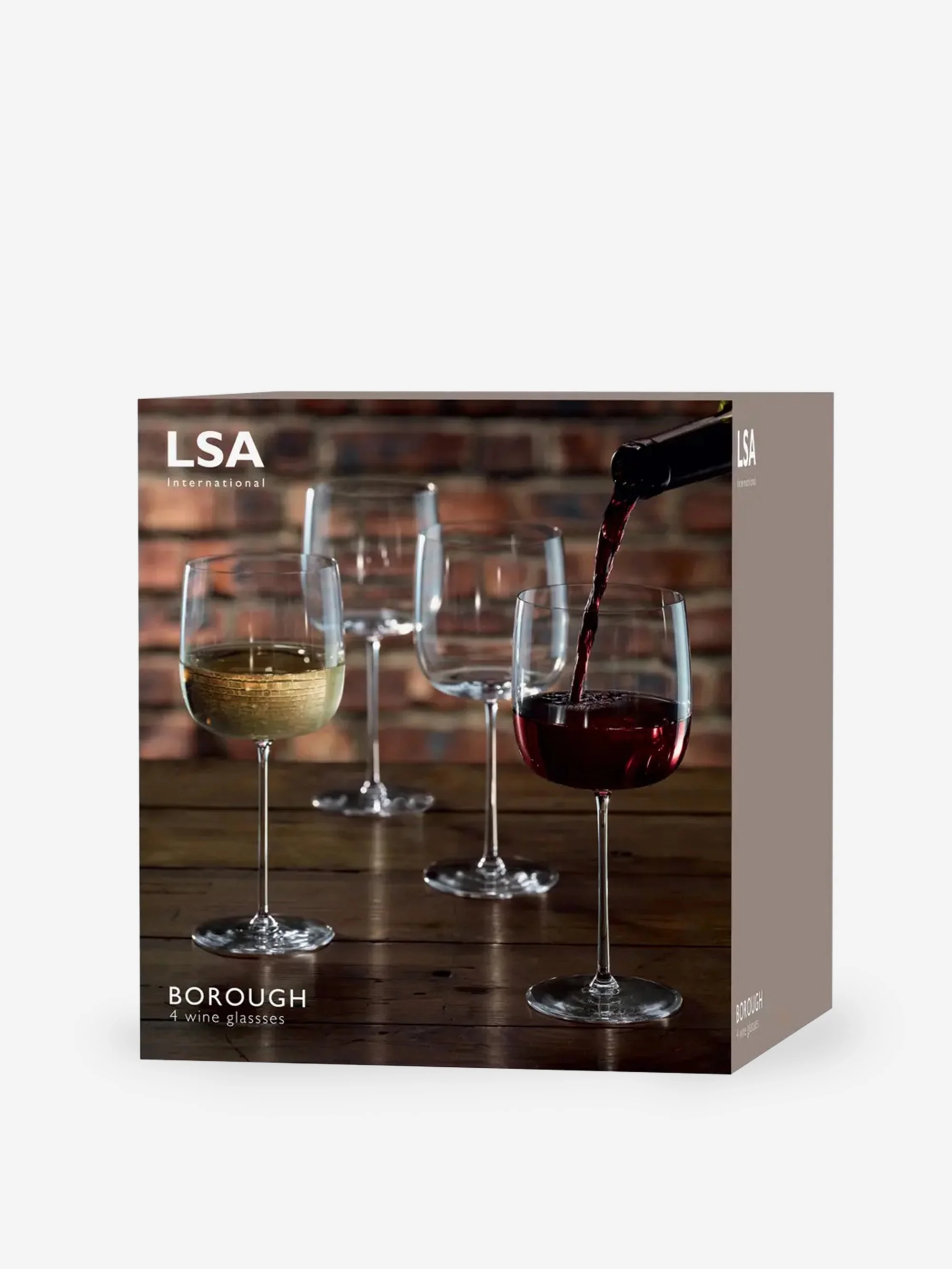 LSA International Borough Wine Glass 4 Pack 380ml - Clear - Image 3