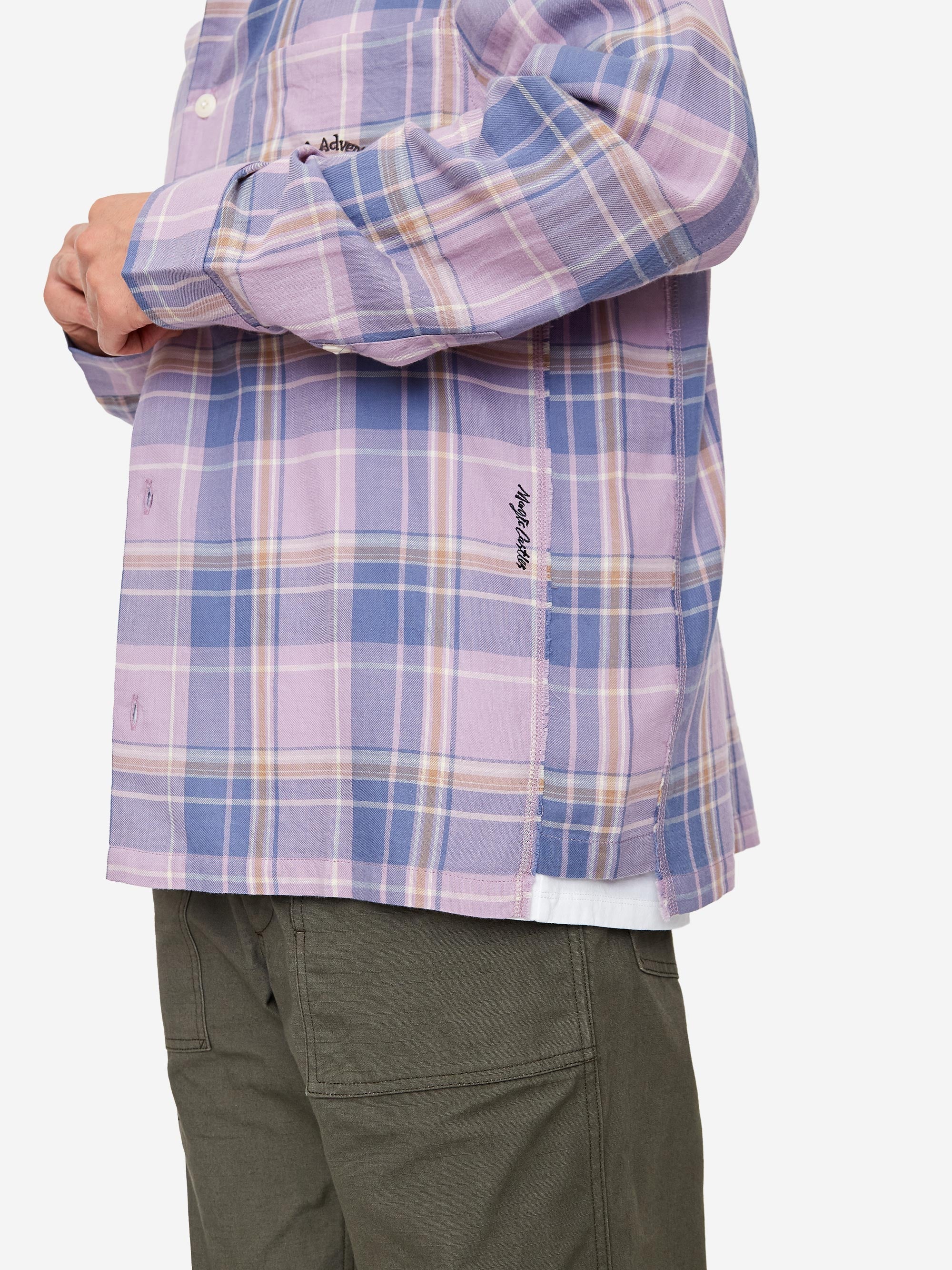 Magic Castles Longsleeve Slouch Shirt - Purple Haze Check - Image 11