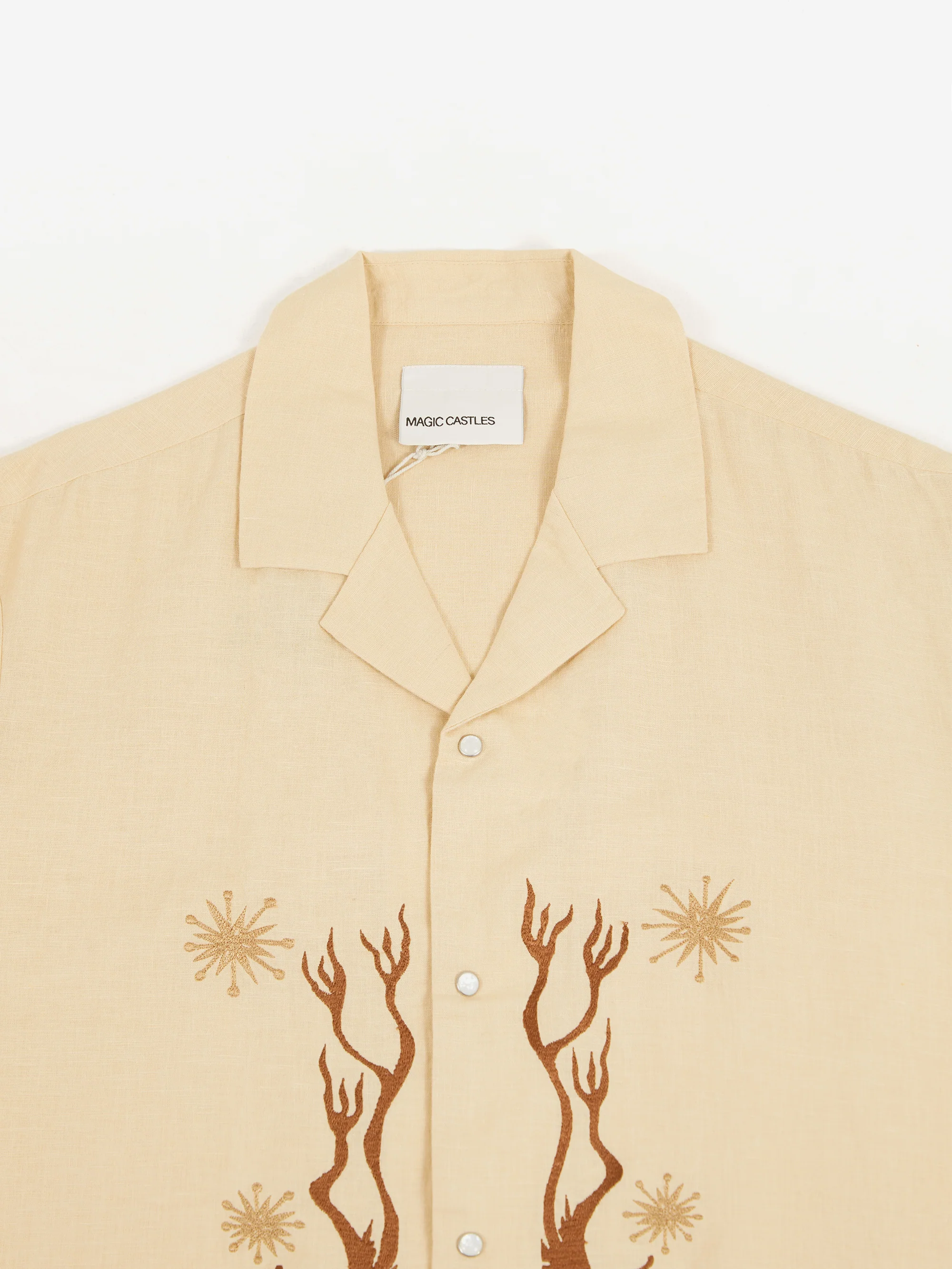 Magic Castles Wave Short Sleeve Embroidered Shirt - Embroidered Ecru - Image 3