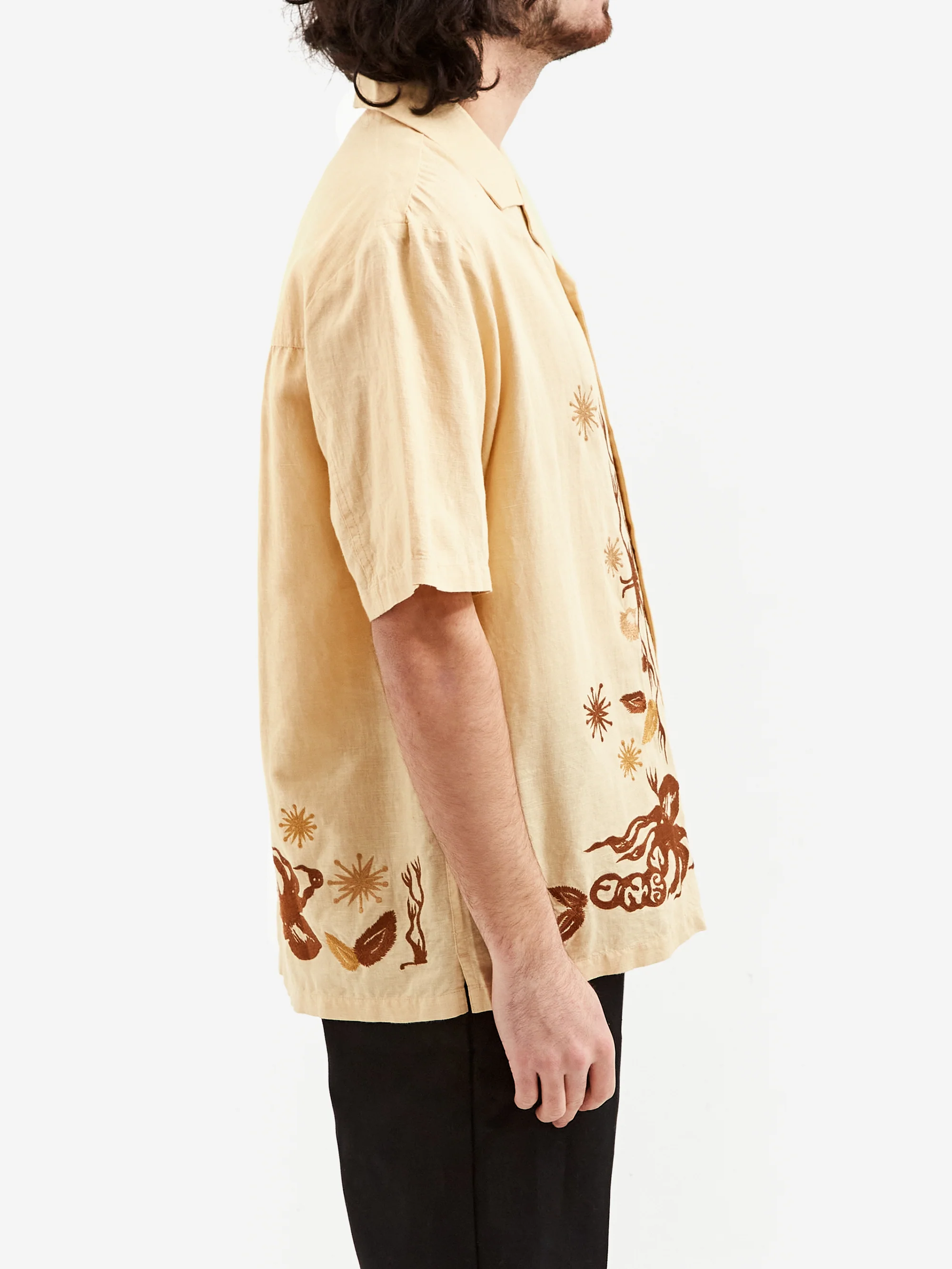 Magic Castles Wave Short Sleeve Embroidered Shirt - Embroidered Ecru - Image 5
