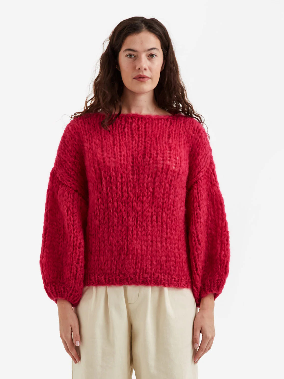 Maiami Mohair Big Sweater - Hot Pink