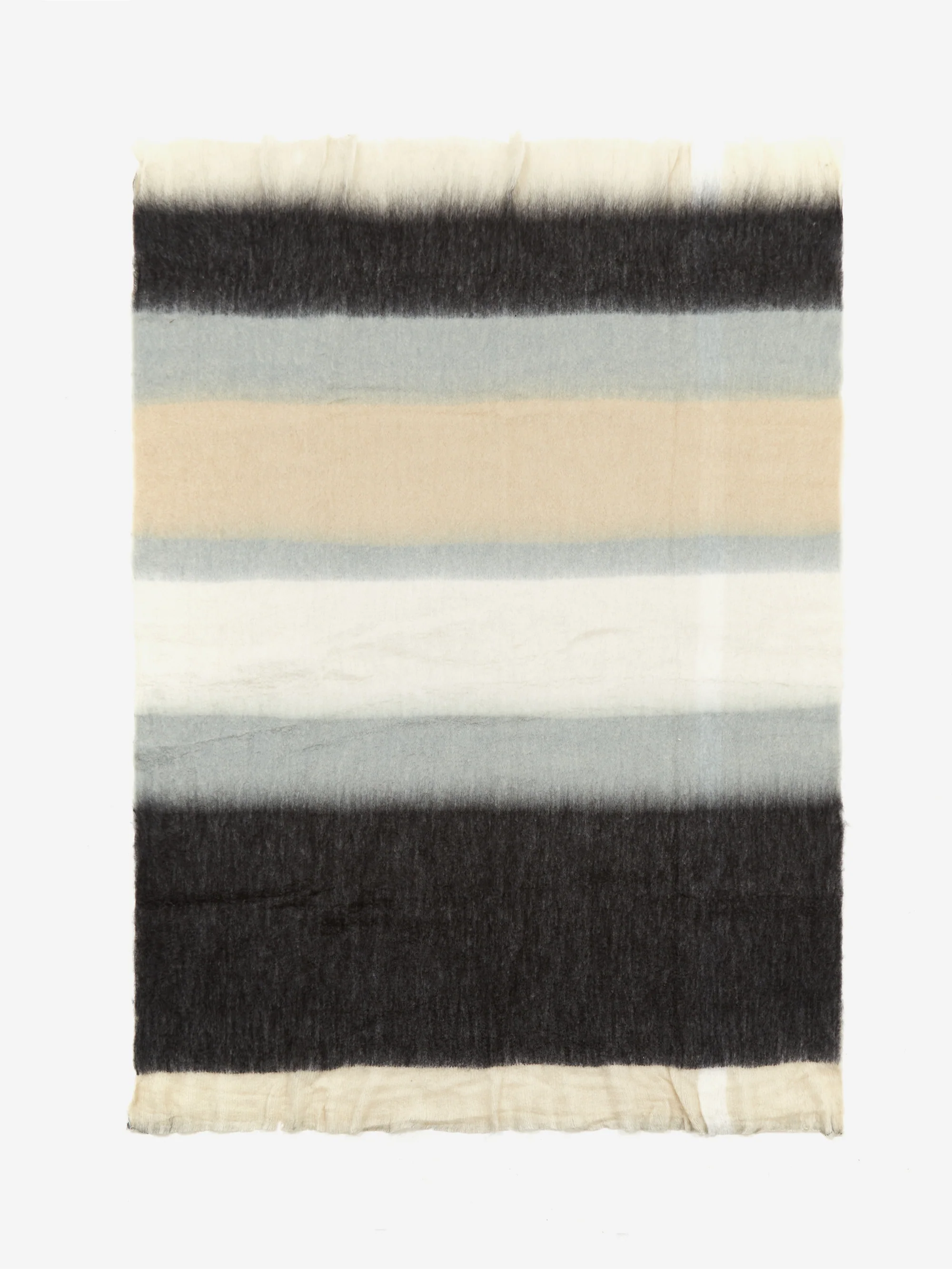 Malagoon Mohair Wool Throw 125cm x 150cm - Black/Grey - Image 2