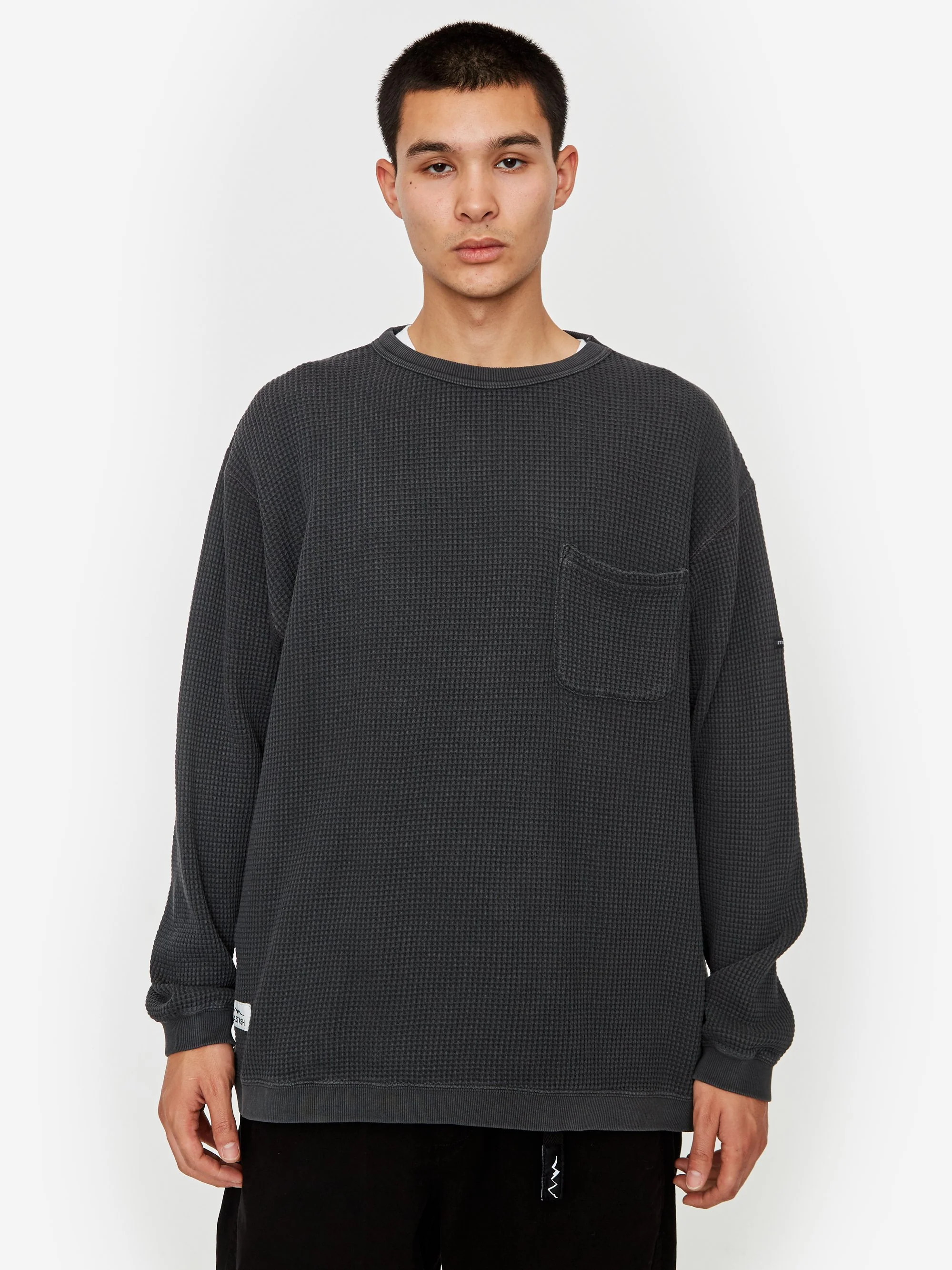 Manastash Heavy Snug Thermal Longsleeve Sweatshirt - Black - Image 7